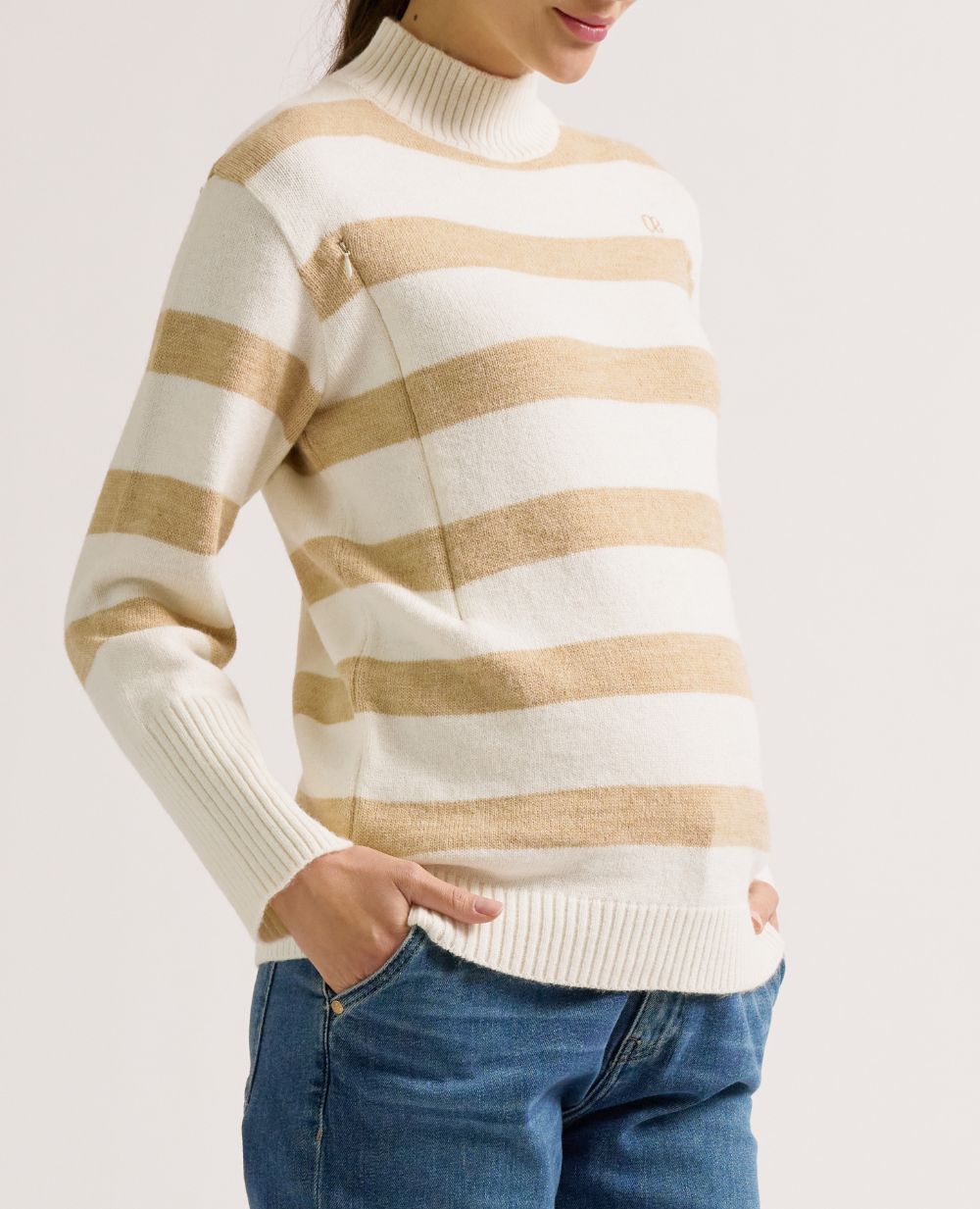 cache-c-ur-pull-de-grossesse-et-allaitement-cabourg-beige-ivoire image 1