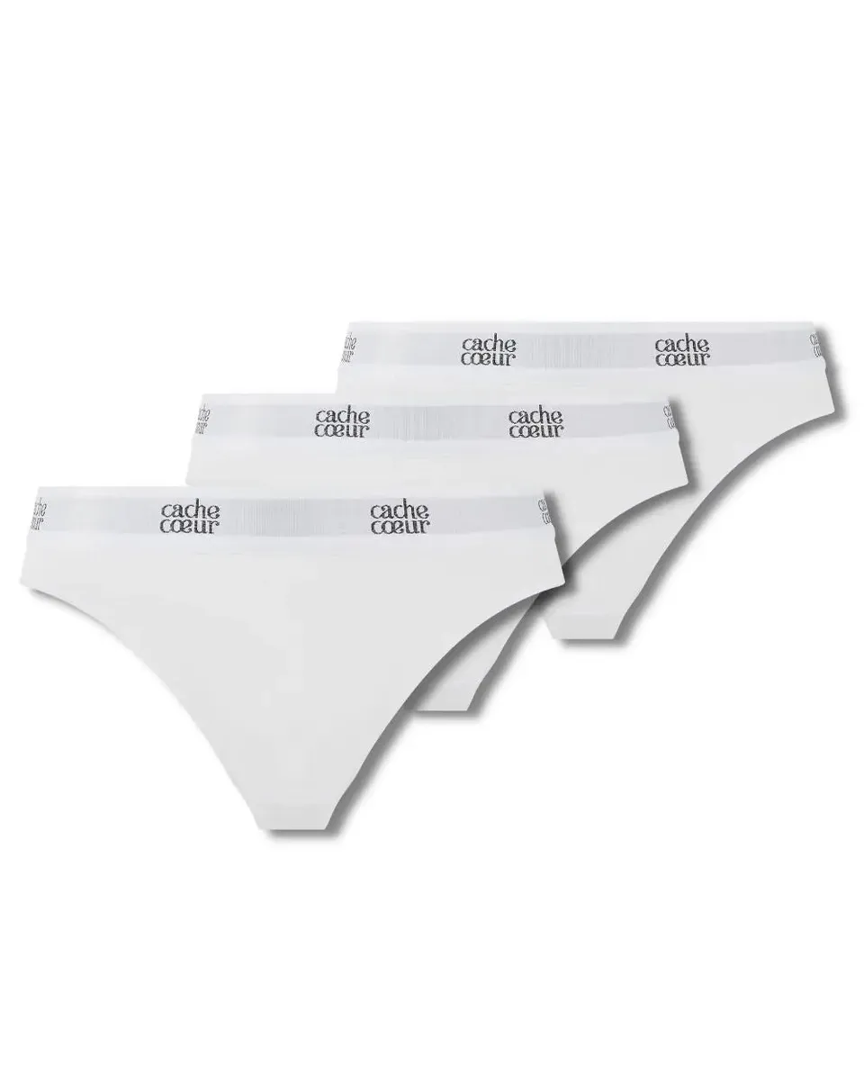 cache-c-ur-life-lot-de-3-culottes-taille-basse-blanc image 1