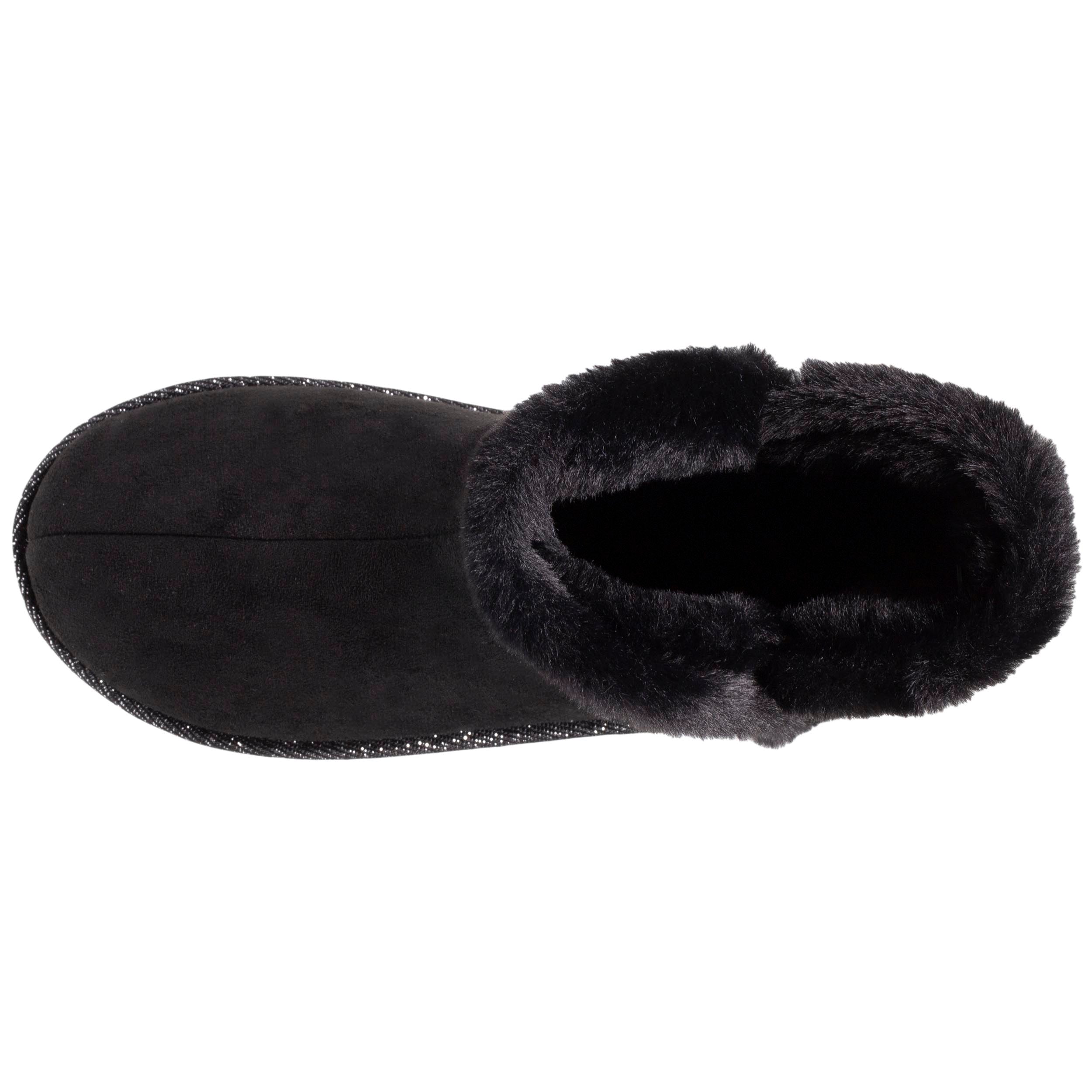 isotoner-chaussons-bottillons-femme-su-dine-noir-liser-fourrure image 2