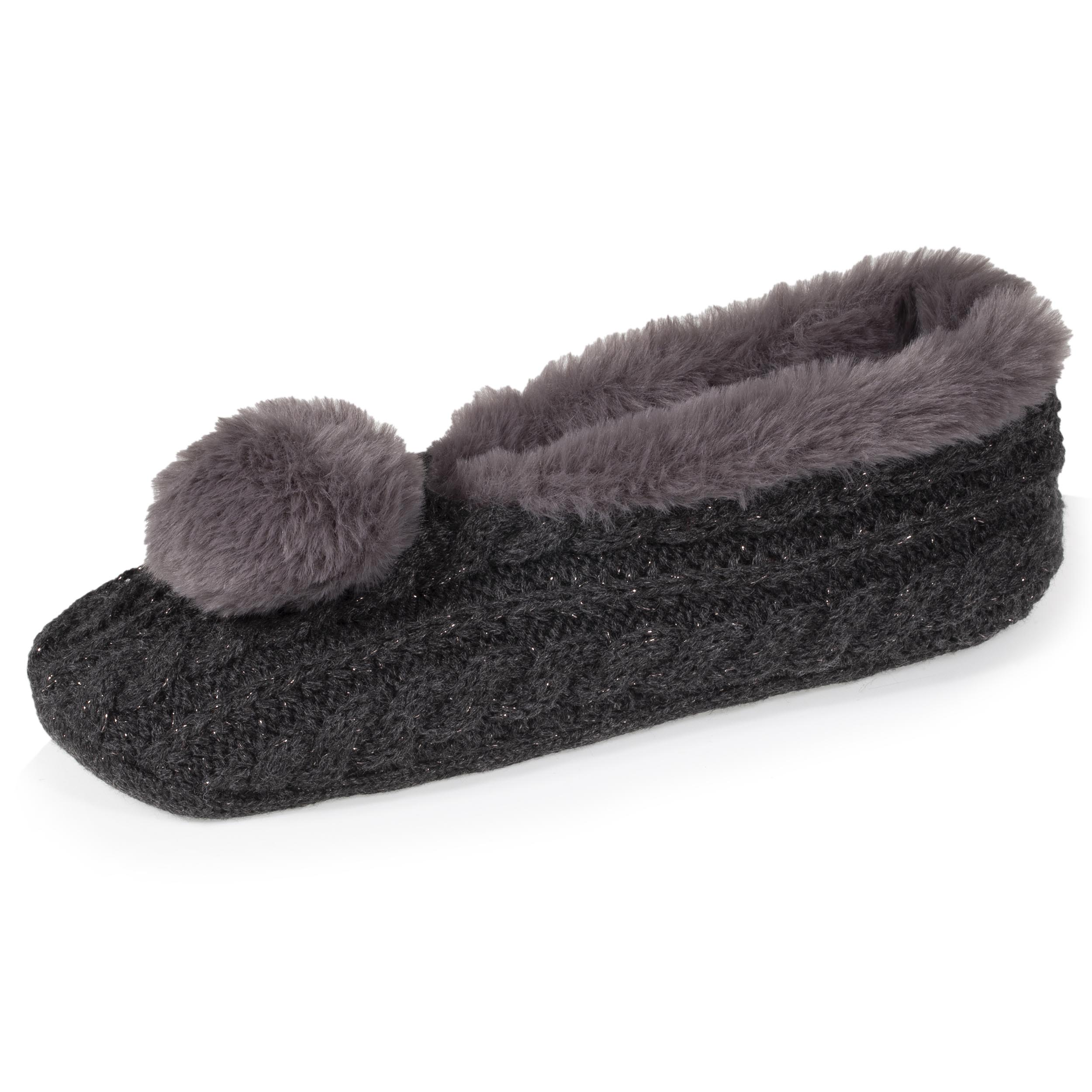 isotoner-chaussettes-chaussons-femme-pompon-antid-rapant image 1