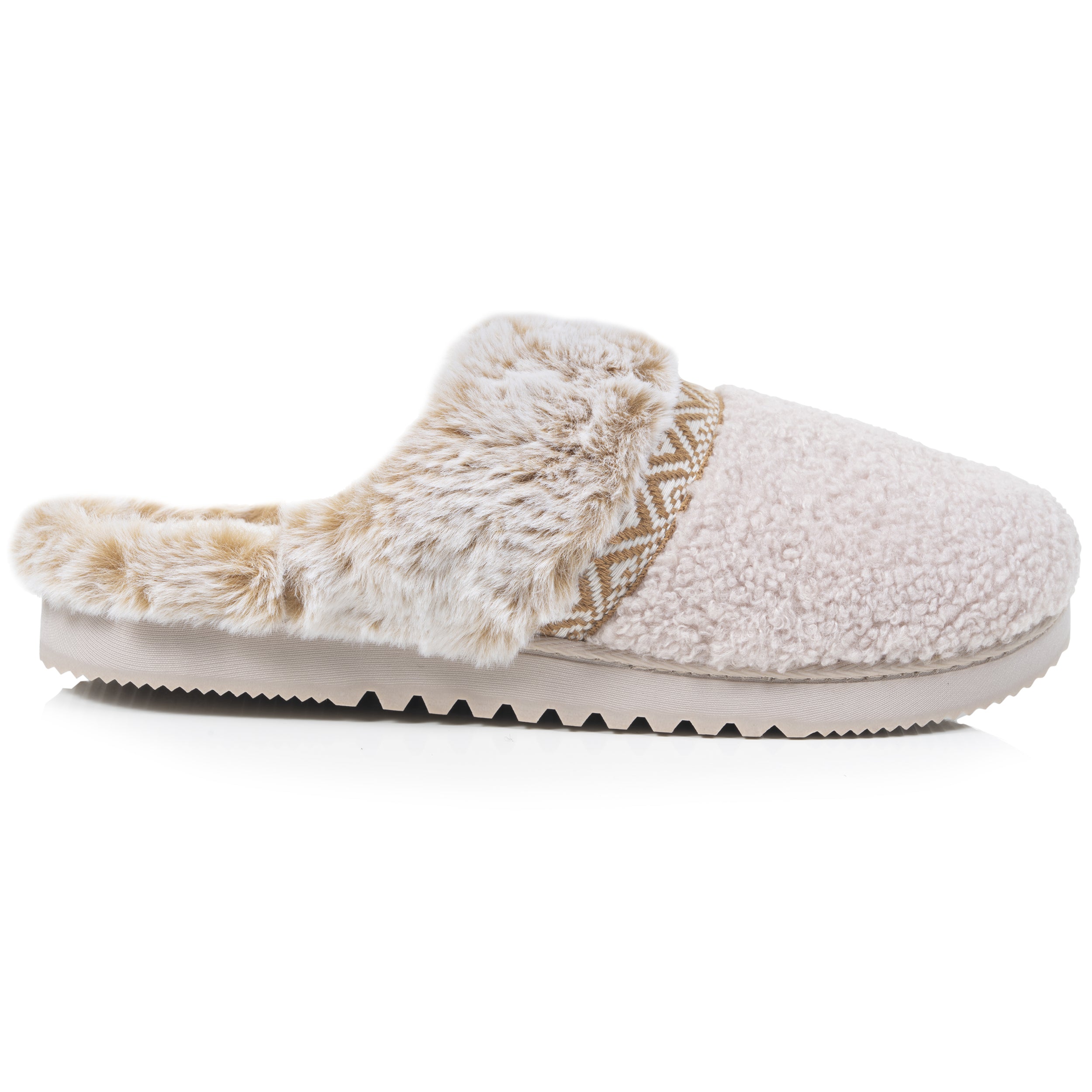 isotoner-chaussons-mules-crant-es-femme-beige image 8