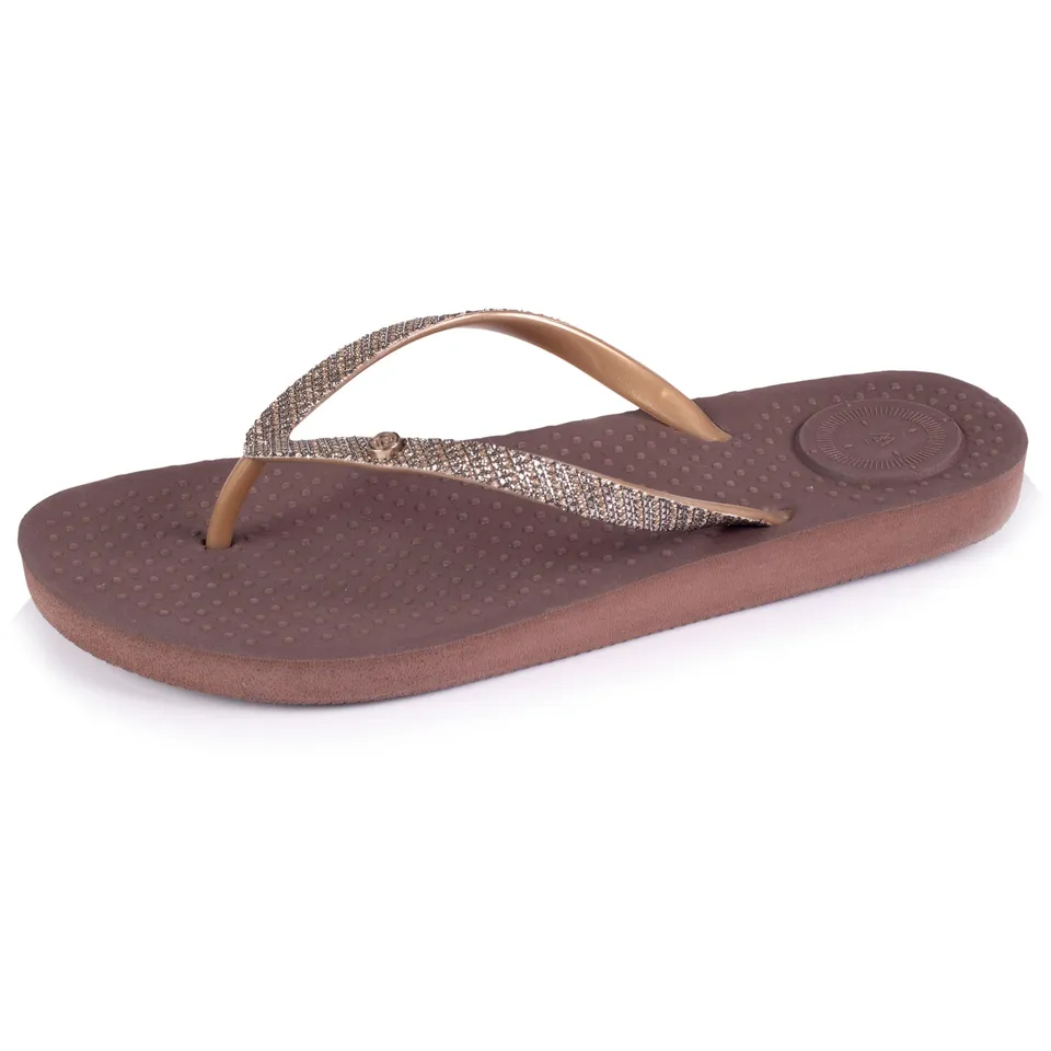 isotoner-everywear-tongs-femme-marron-ornements image 1