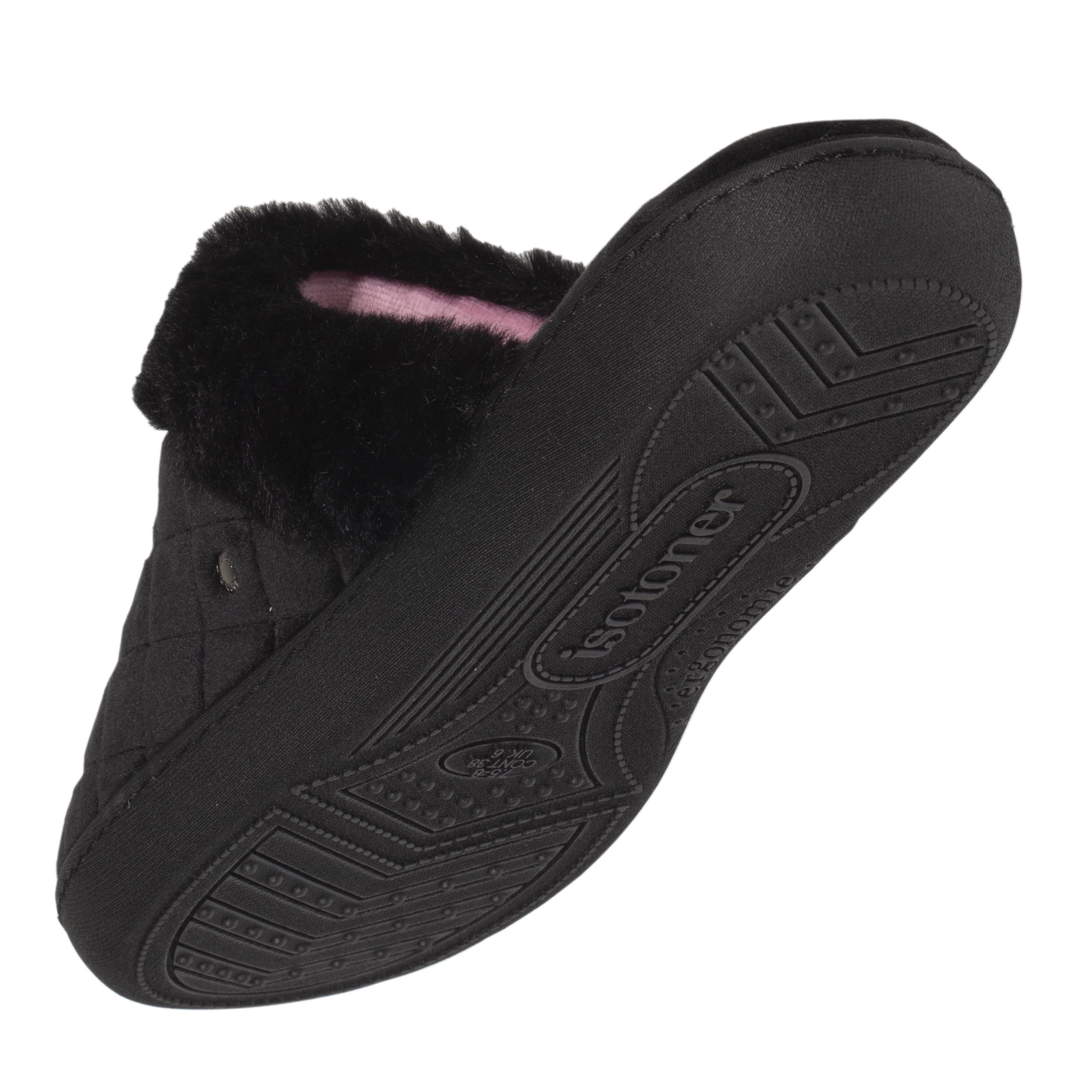 isotoner-chaussons-mules-femme-matelass-noir image 5