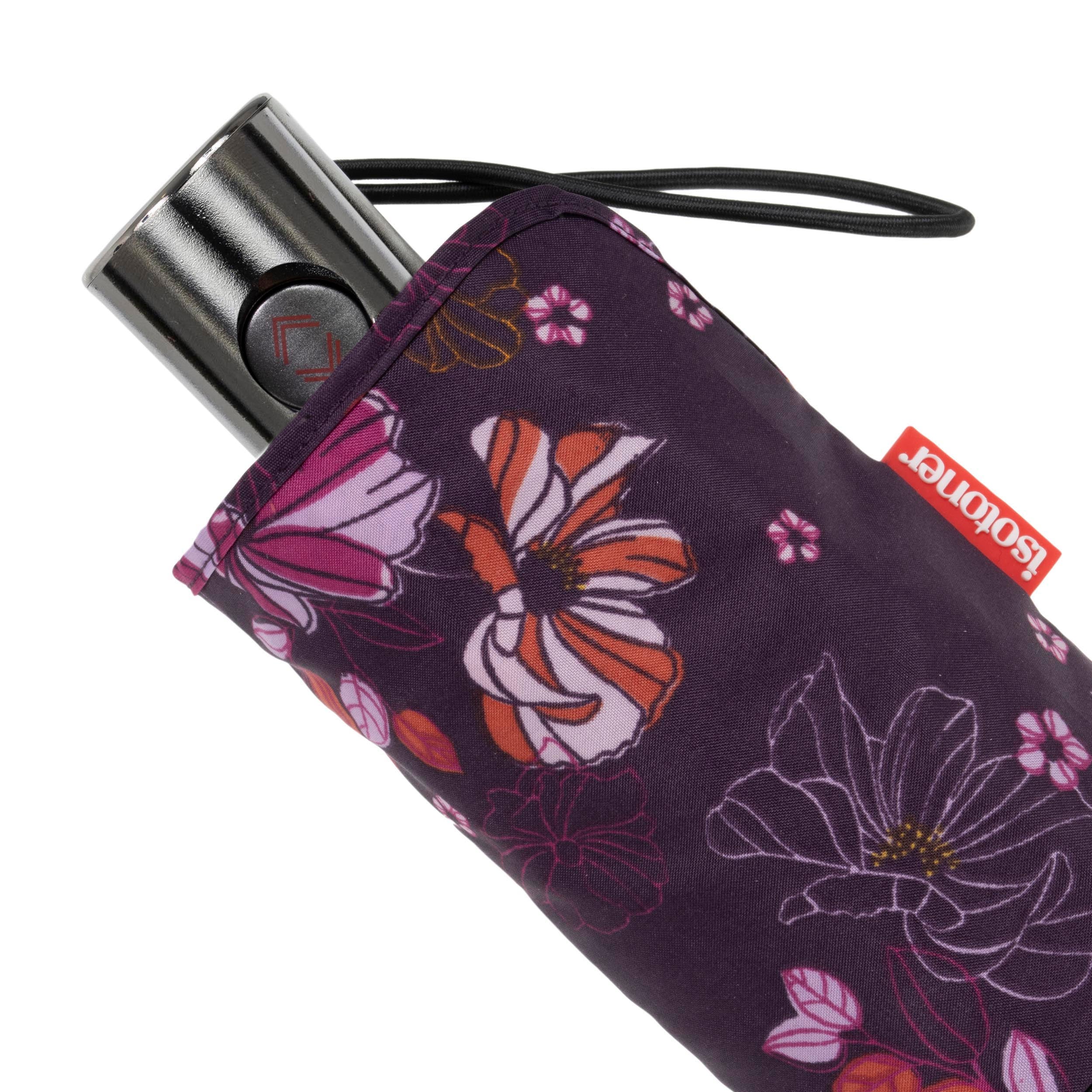 isotoner-parapluie-x-tra-solide-23-cm-fleurs-aubergine image 5