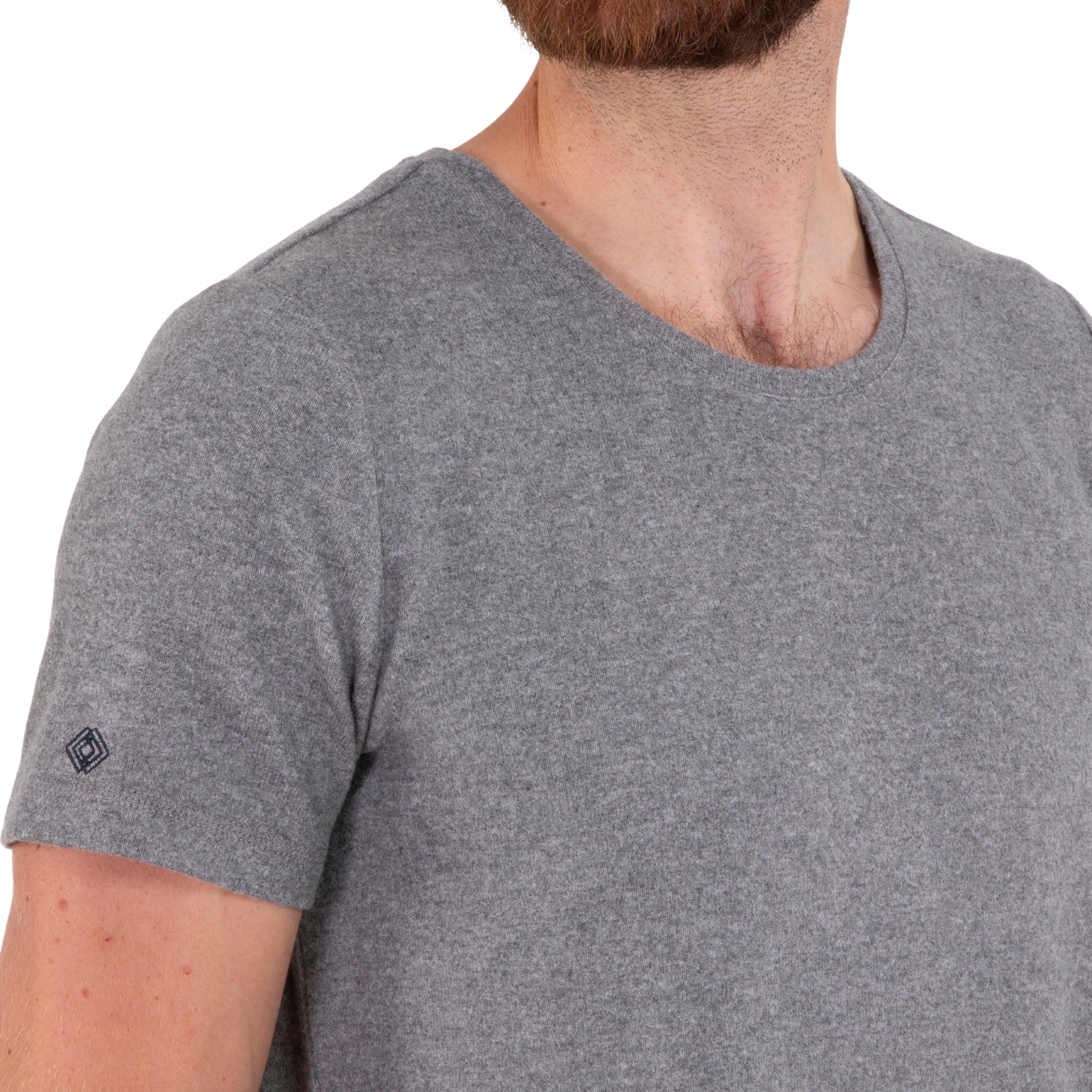 isotoner-t-shirt-manches-courtes-homme-gris-viscose-ecovero image 5