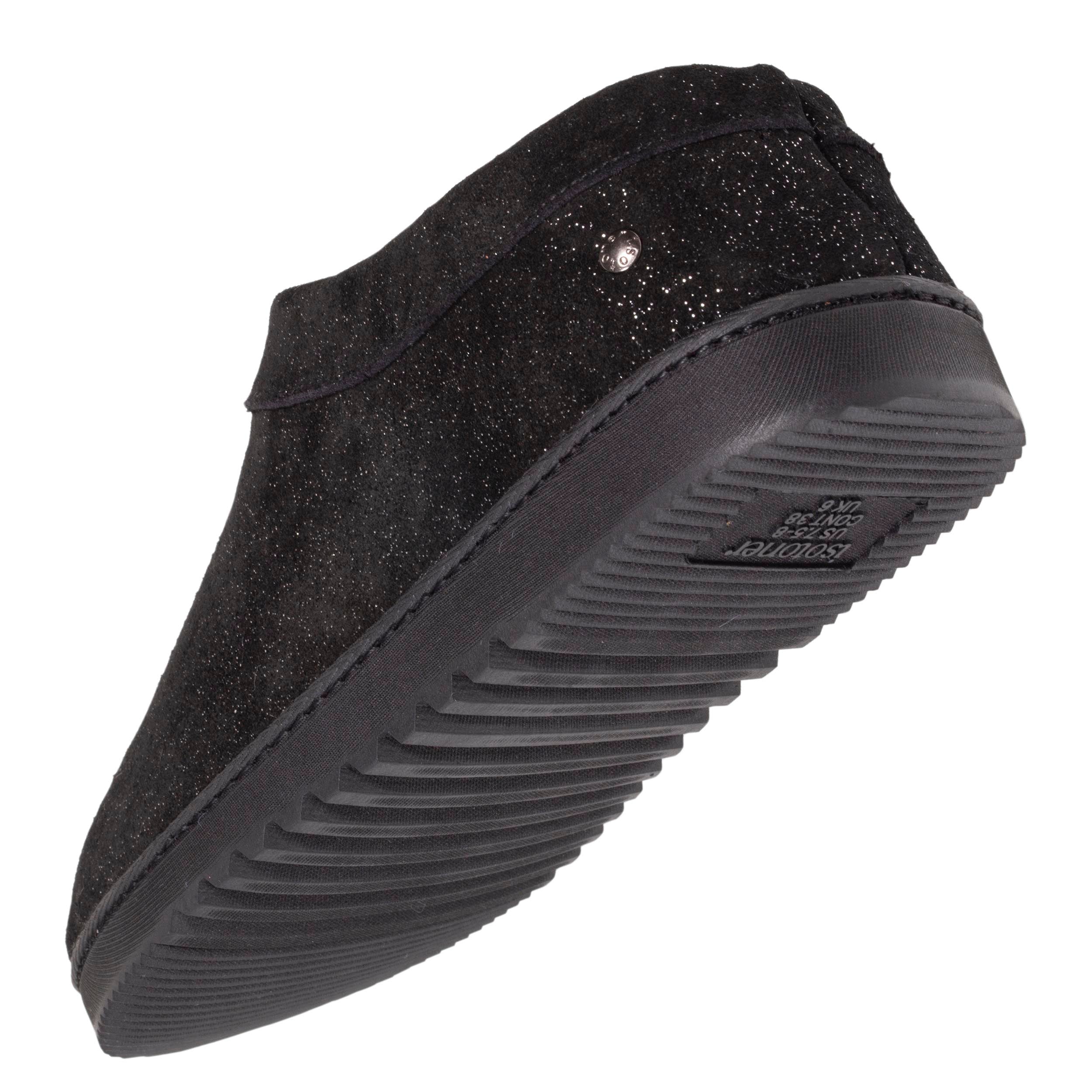 isotoner-chaussons-bottillons-cuir-femme-noir-nacr image 5