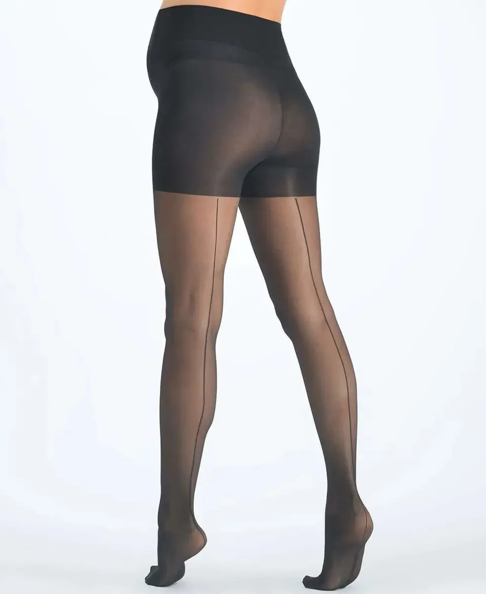 cache-c-ur-collant-de-grossesse-fin-couture-30d-noir image 1
