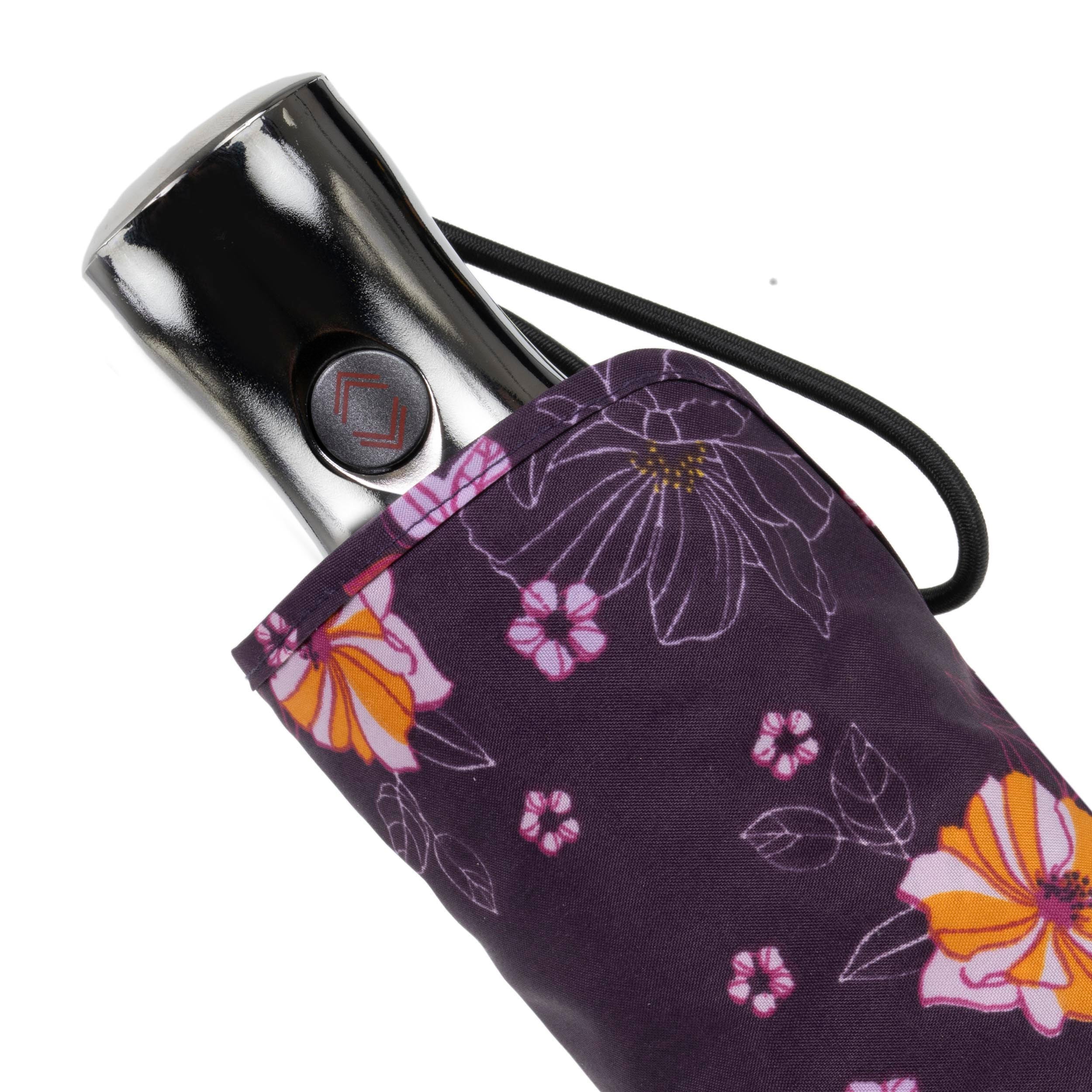 isotoner-parapluie-x-tra-solide-28-cm-fleurs-aubergine image 5