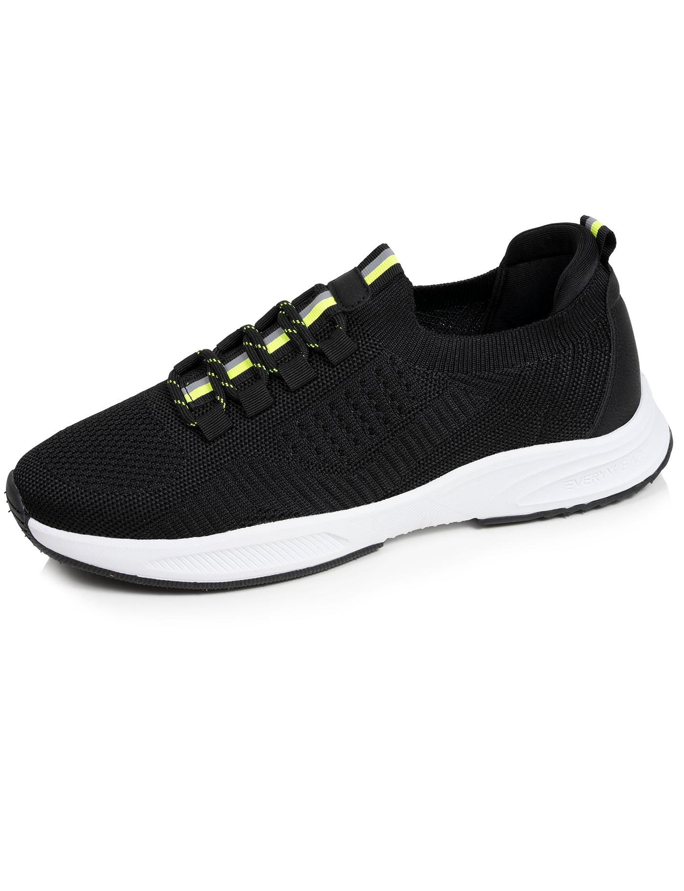 isotoner-basket-confort-homme-slip-on-noir-jaune-everywear image 6