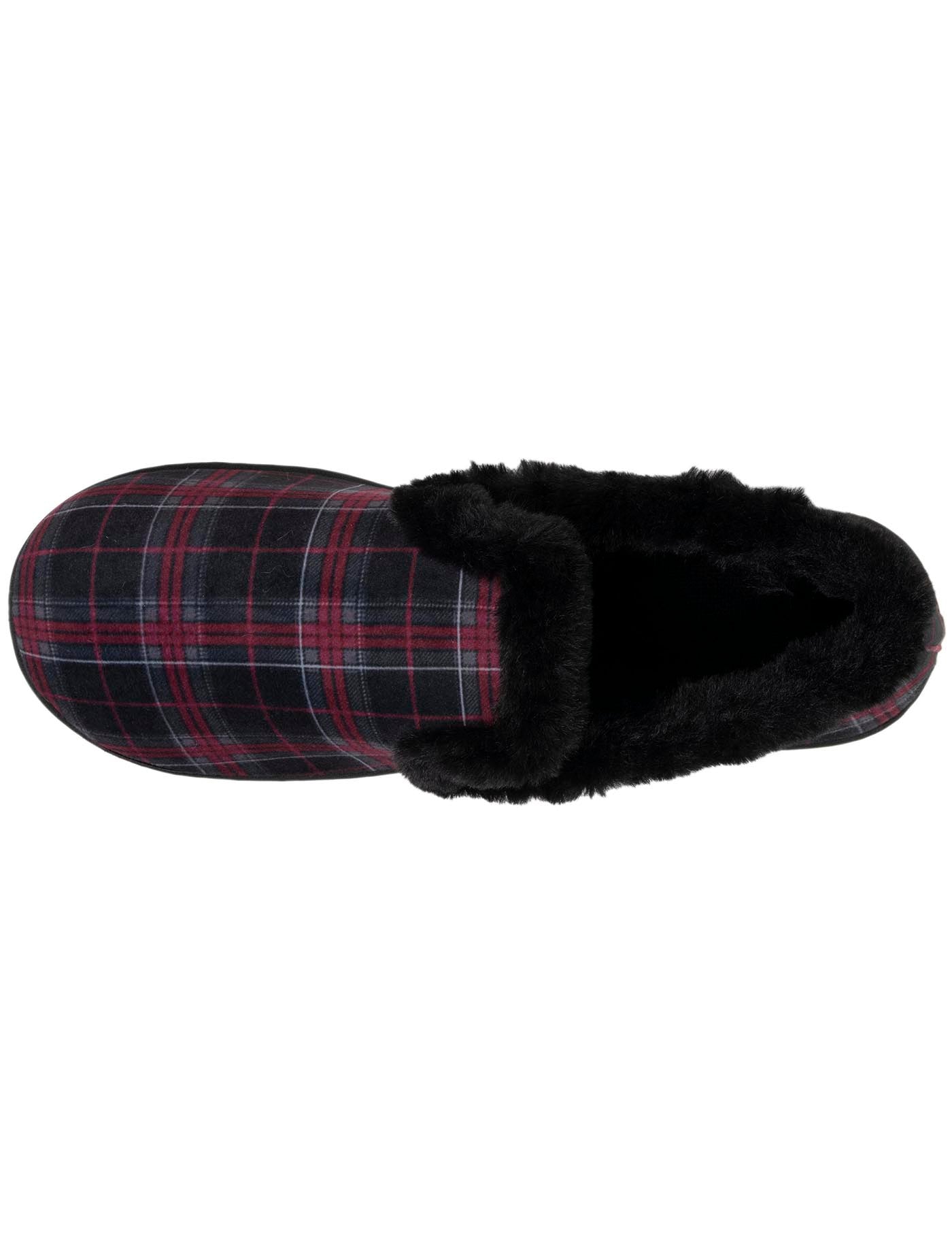 isotoner-chaussons-charentaises-femme-tartan-bordeaux image 7