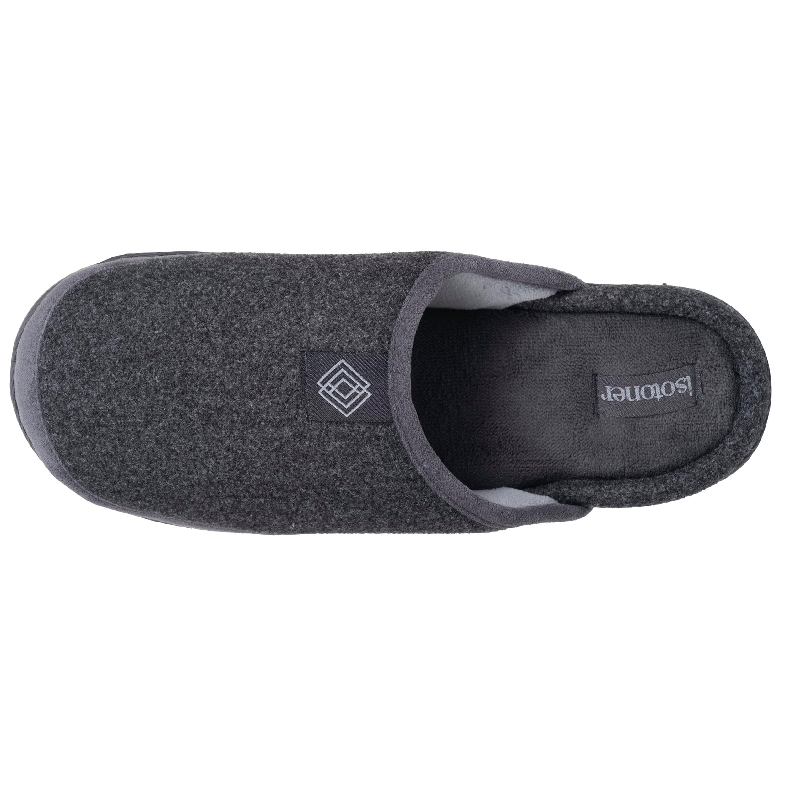 isotoner-chaussons-mules-homme-gris-semelle-crant-e image 3