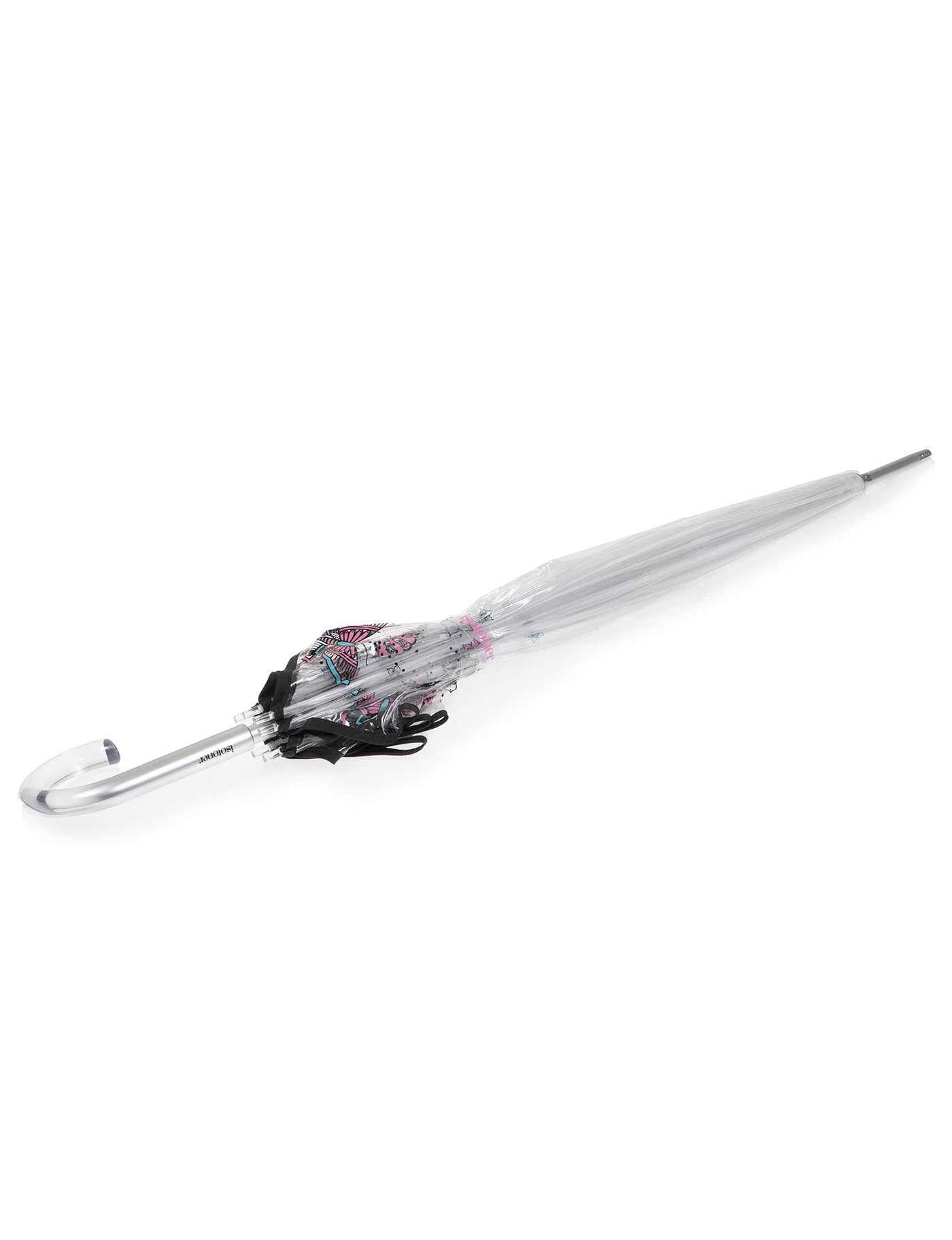 isotoner-parapluie-cloche-transparent-papillon-rose-85-cm image 7