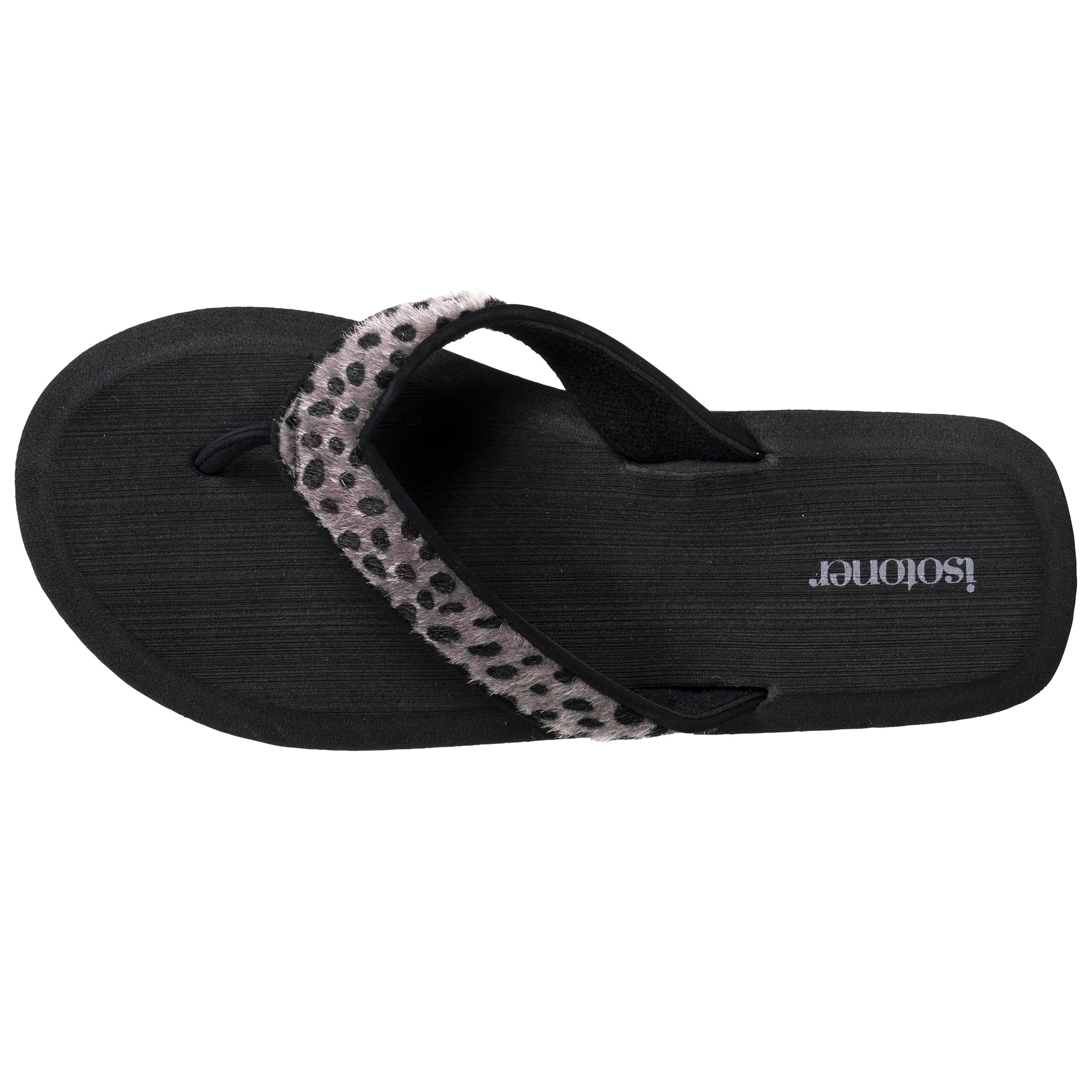 isotoner-tongs-femme-yoga-jungle-l-opard-noir image 2