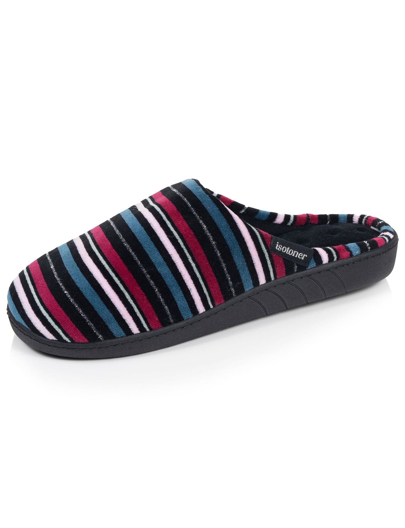 isotoner-chaussons-mules-femme-rayures-canard image 6