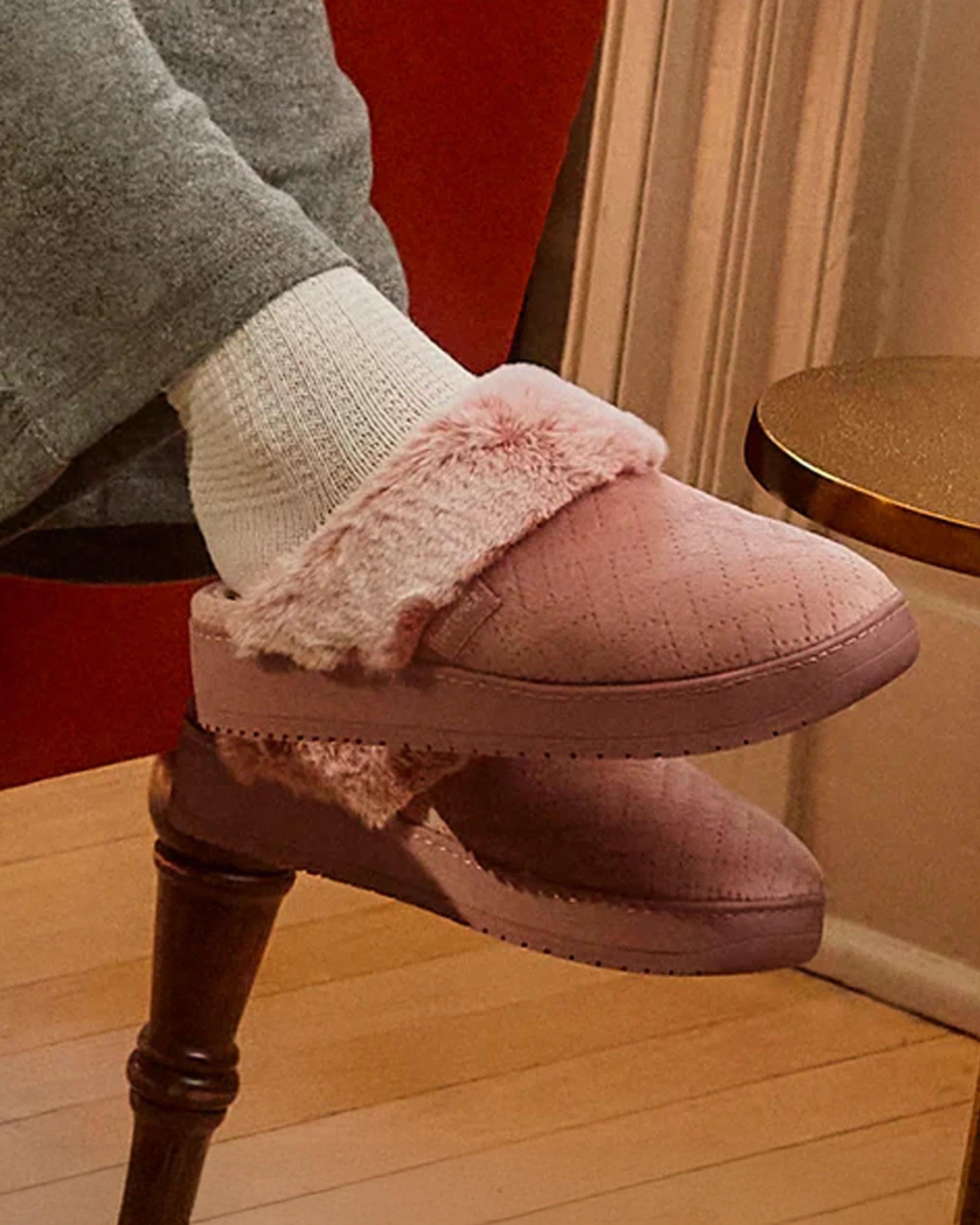 isotoner-chaussons-mules-talon-femme-blush image 2