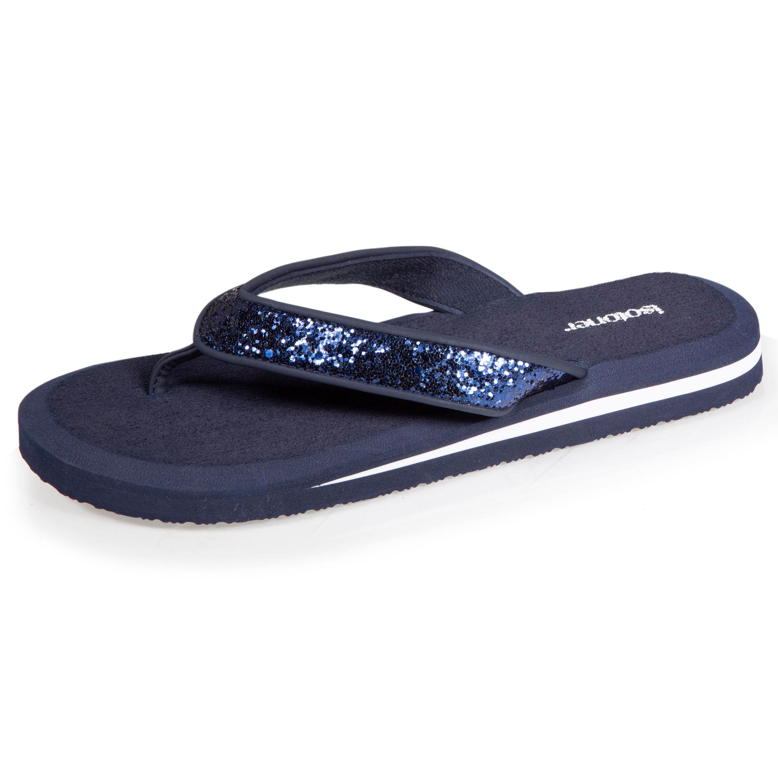 isotoner-tongs-femme-confort-yoga-perles-marine image 1