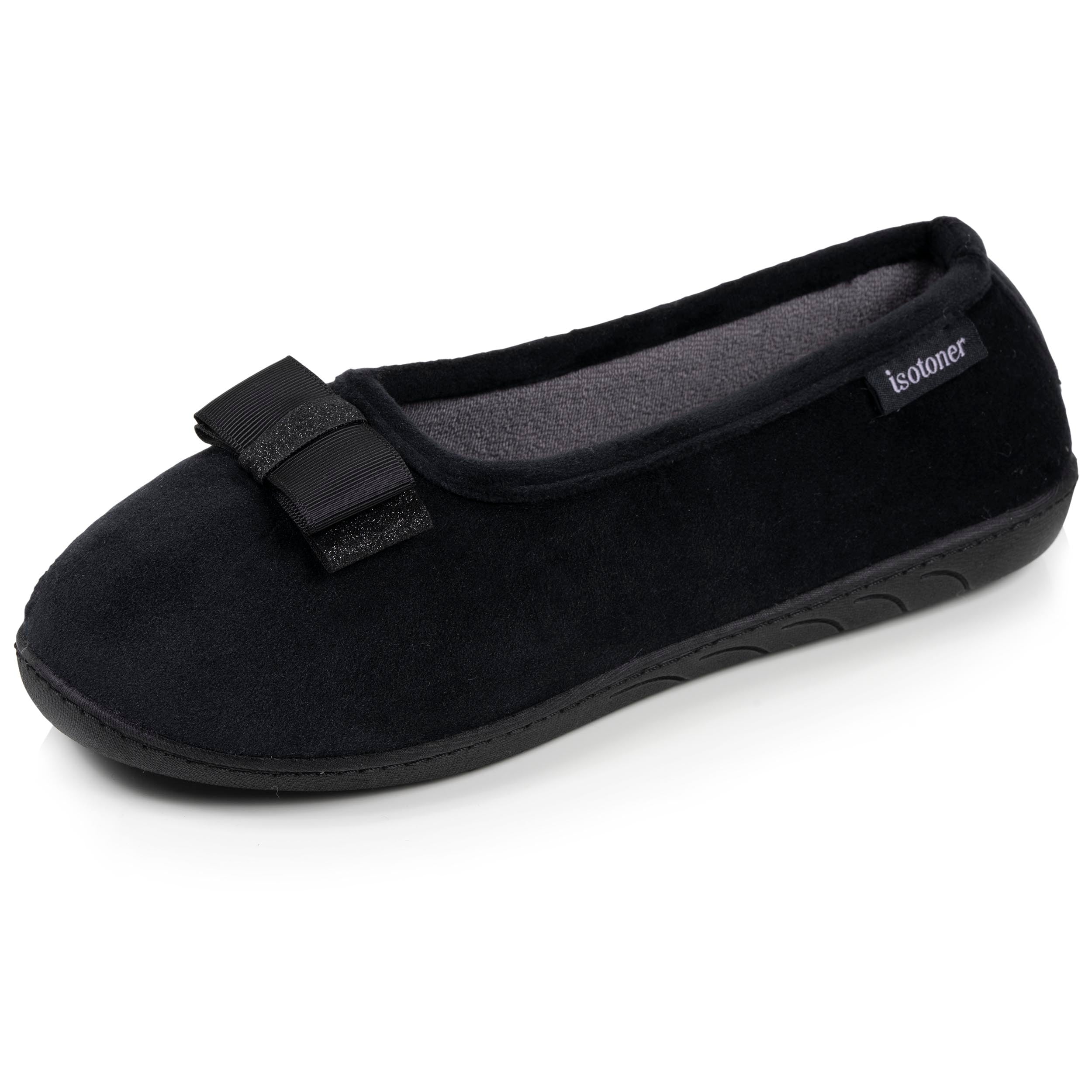 isotoner-chaussons-ballerines-femme-ergonomiques-noir image 1