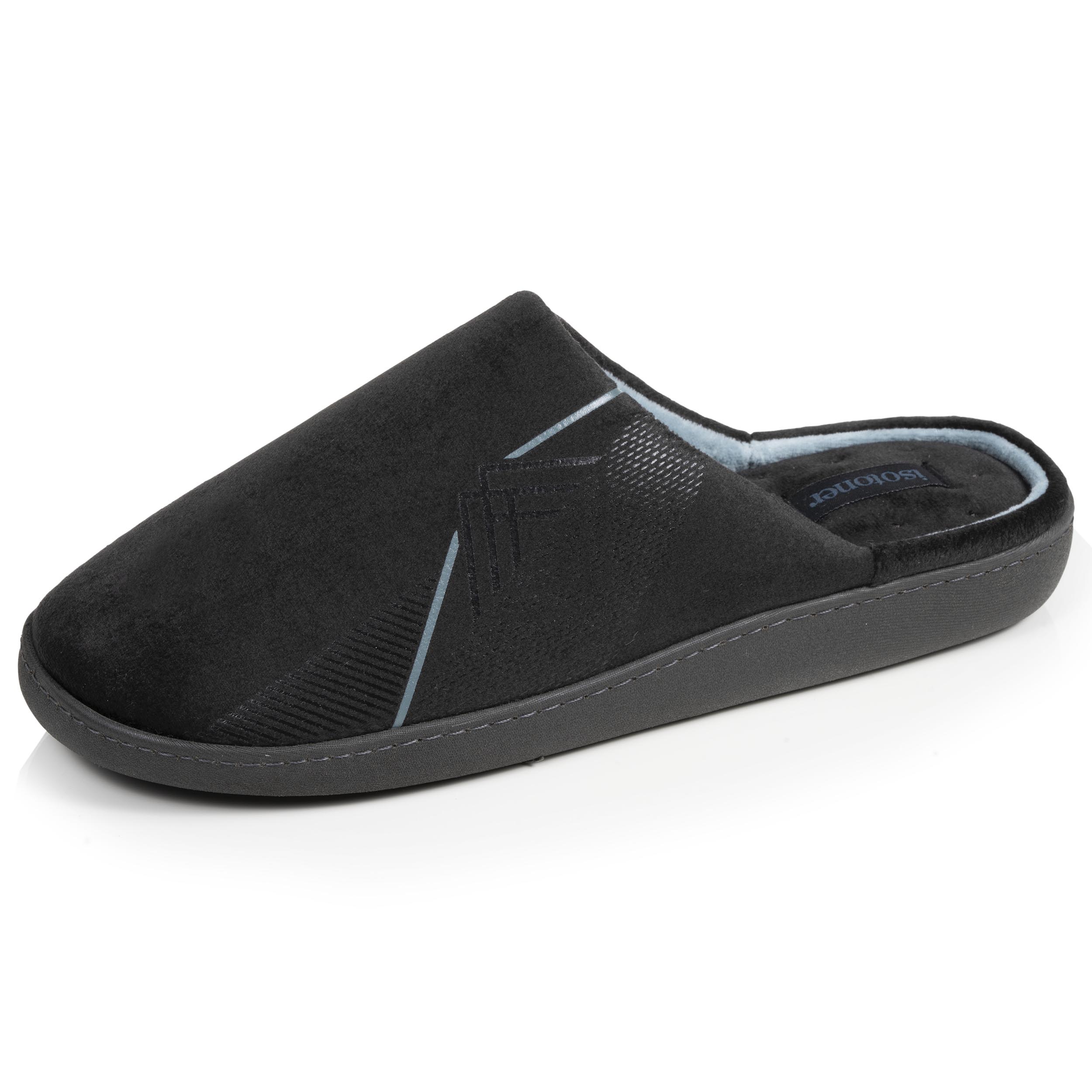 isotoner-chaussons-mules-homme-gris-diamant image 1