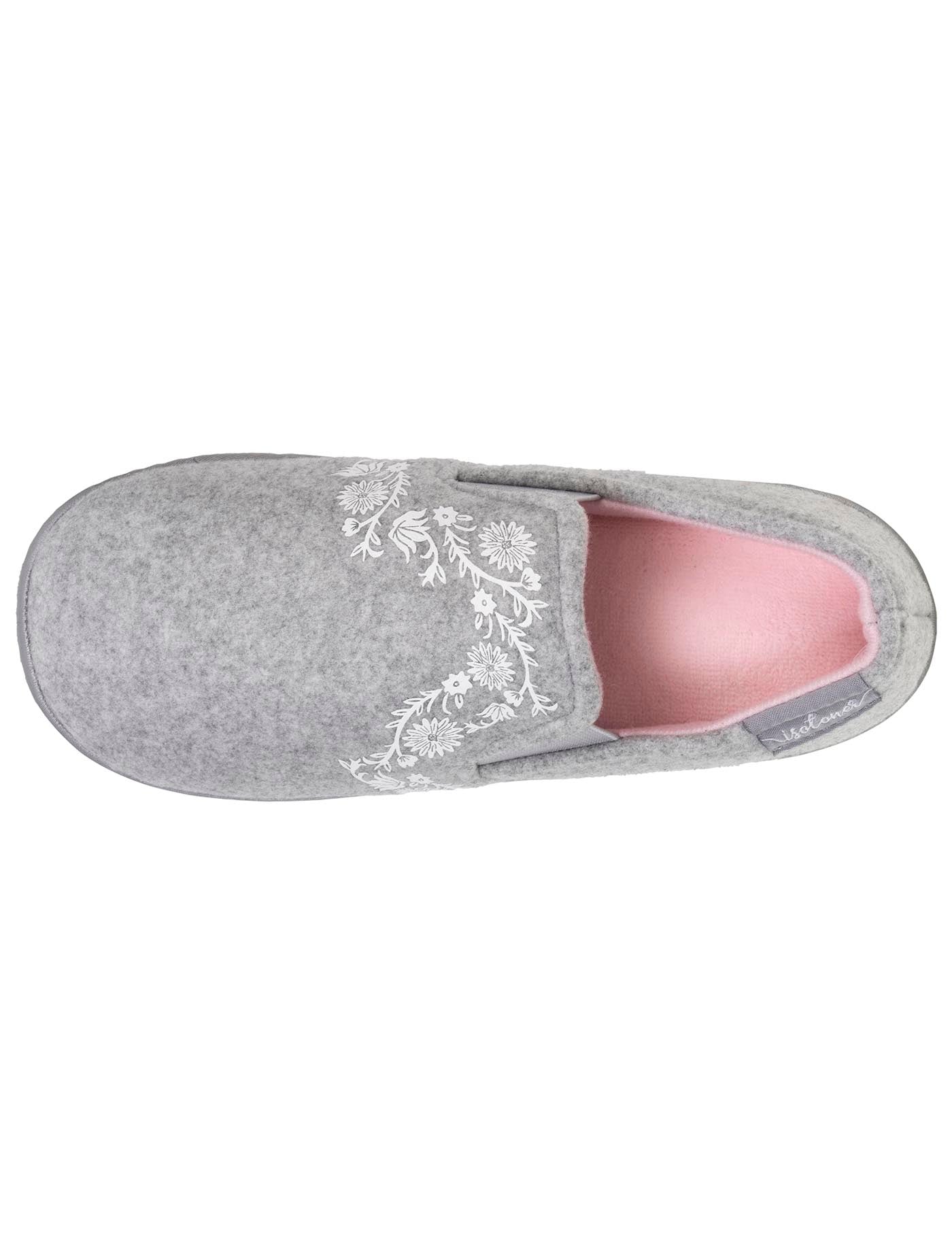 isotoner-chaussons-sans-g-nes-junior-gris-chin-fleurs image 7