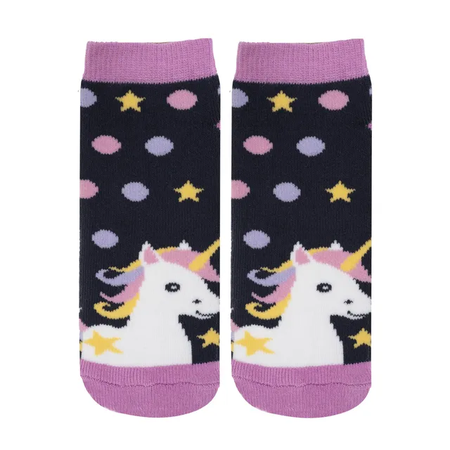 isotoner-chaussettes-anti-d-rapantes-enfant-marine-licorne-1-4-ans image 1