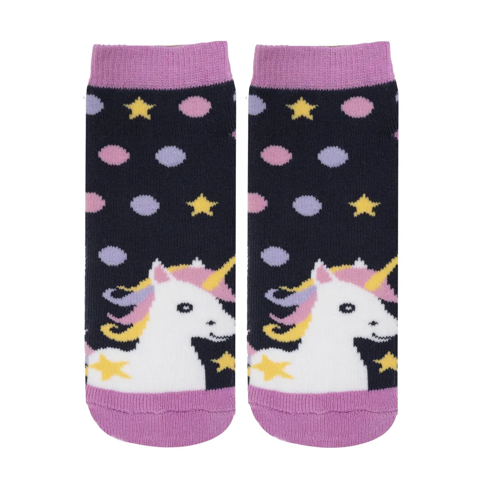 isotoner-chaussettes-anti-d-rapantes-enfant-marine-licorne-1-4-ans image 1