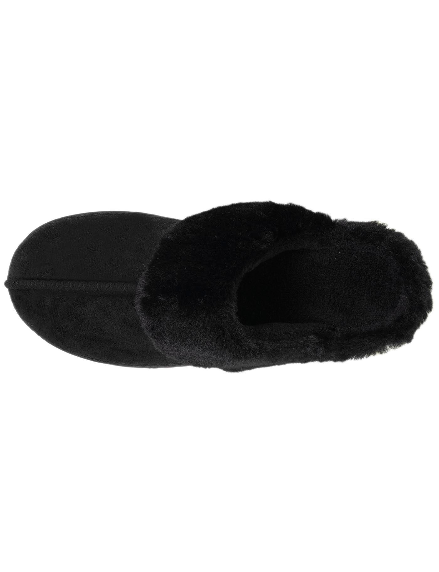 isotoner-chaussons-mules-femme-noir-fourrure image 7