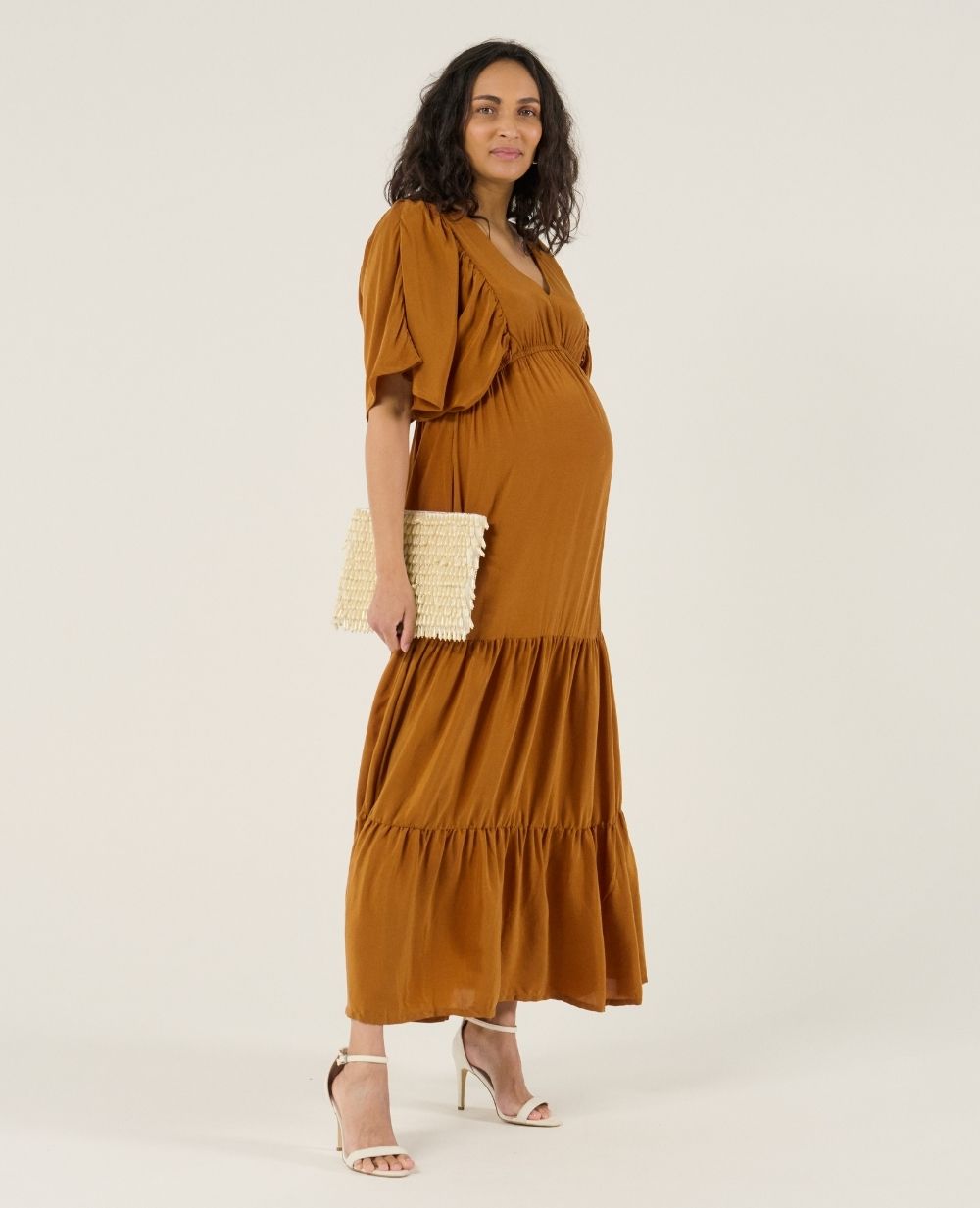 cache-c-ur-claudette-robe-longue-de-maternit-et-d-allaitement-camel image 2