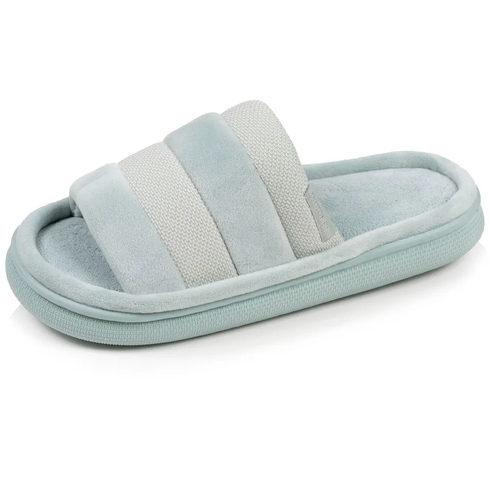 isotoner-chaussons-sandales-femme-bloup-vert-amande image 1