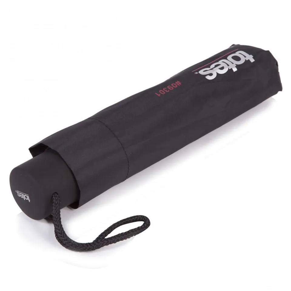 isotoner-parapluie-classique-noir-pliant-22-5-cm-8-baleines-acier image 1