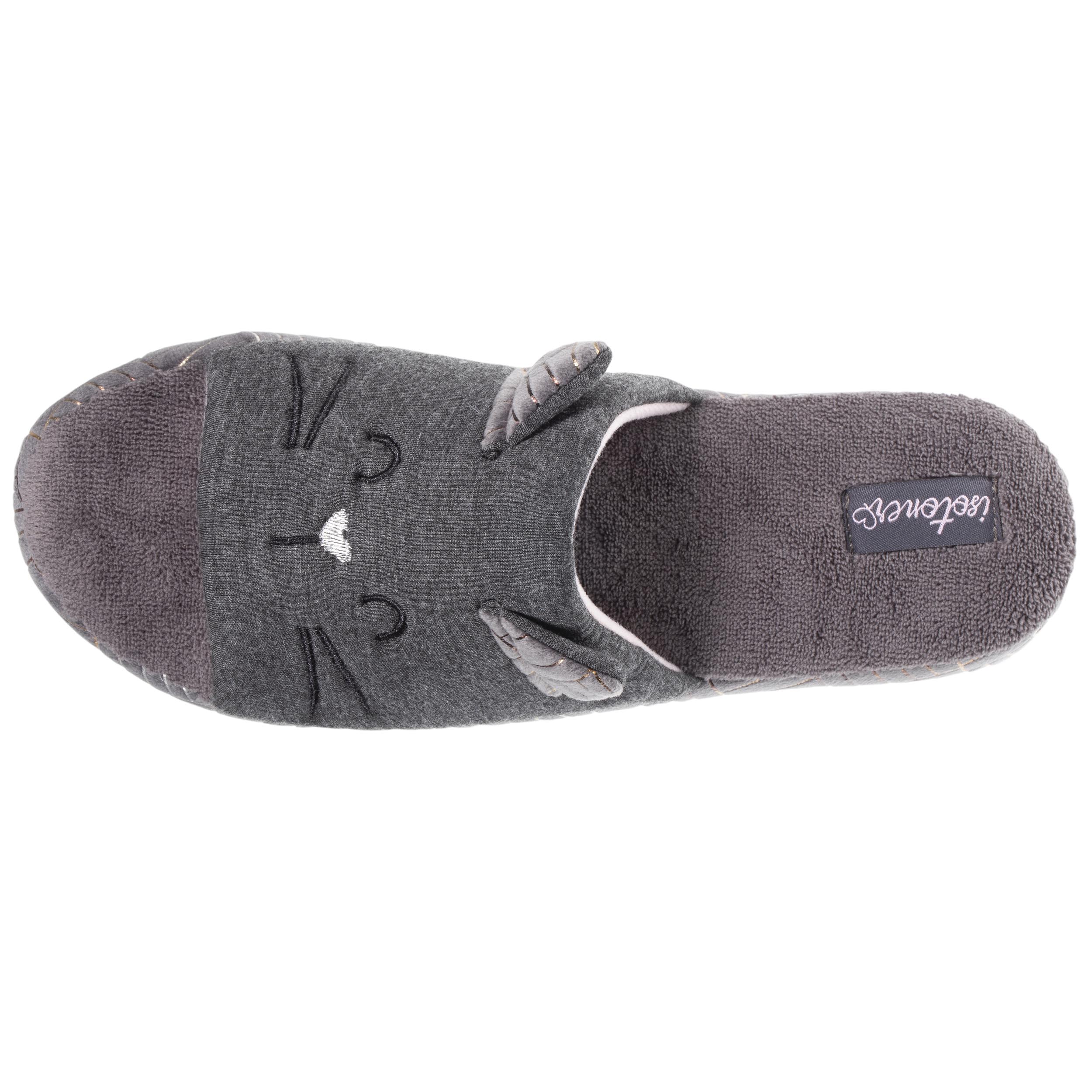 isotoner-chaussons-sandales-mules-femme-3d-gris-chin-fonc image 2