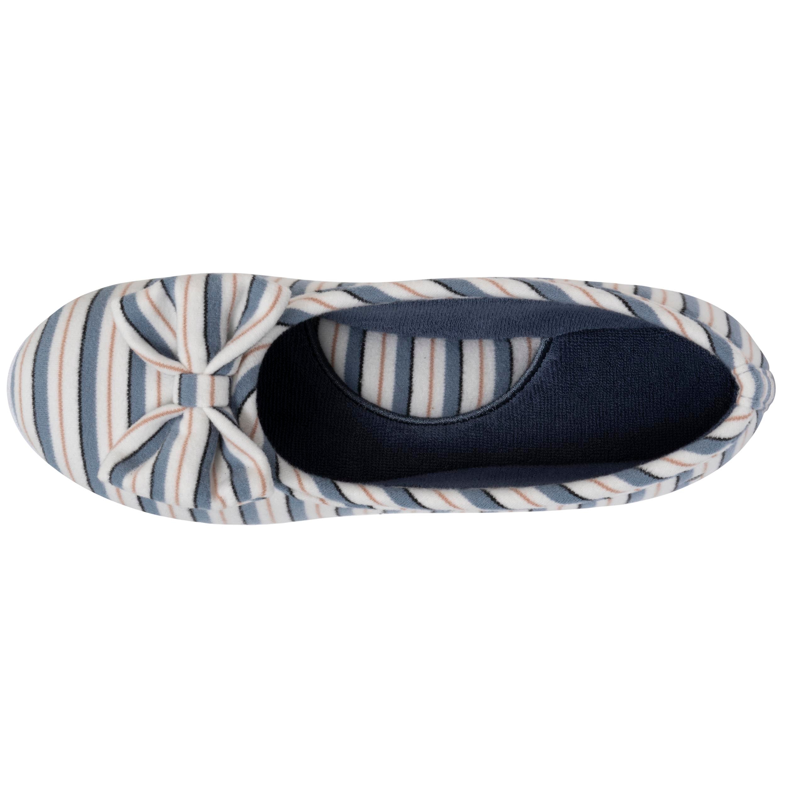 isotoner-chaussons-ballerines-femme-rayure-marini-re image 3