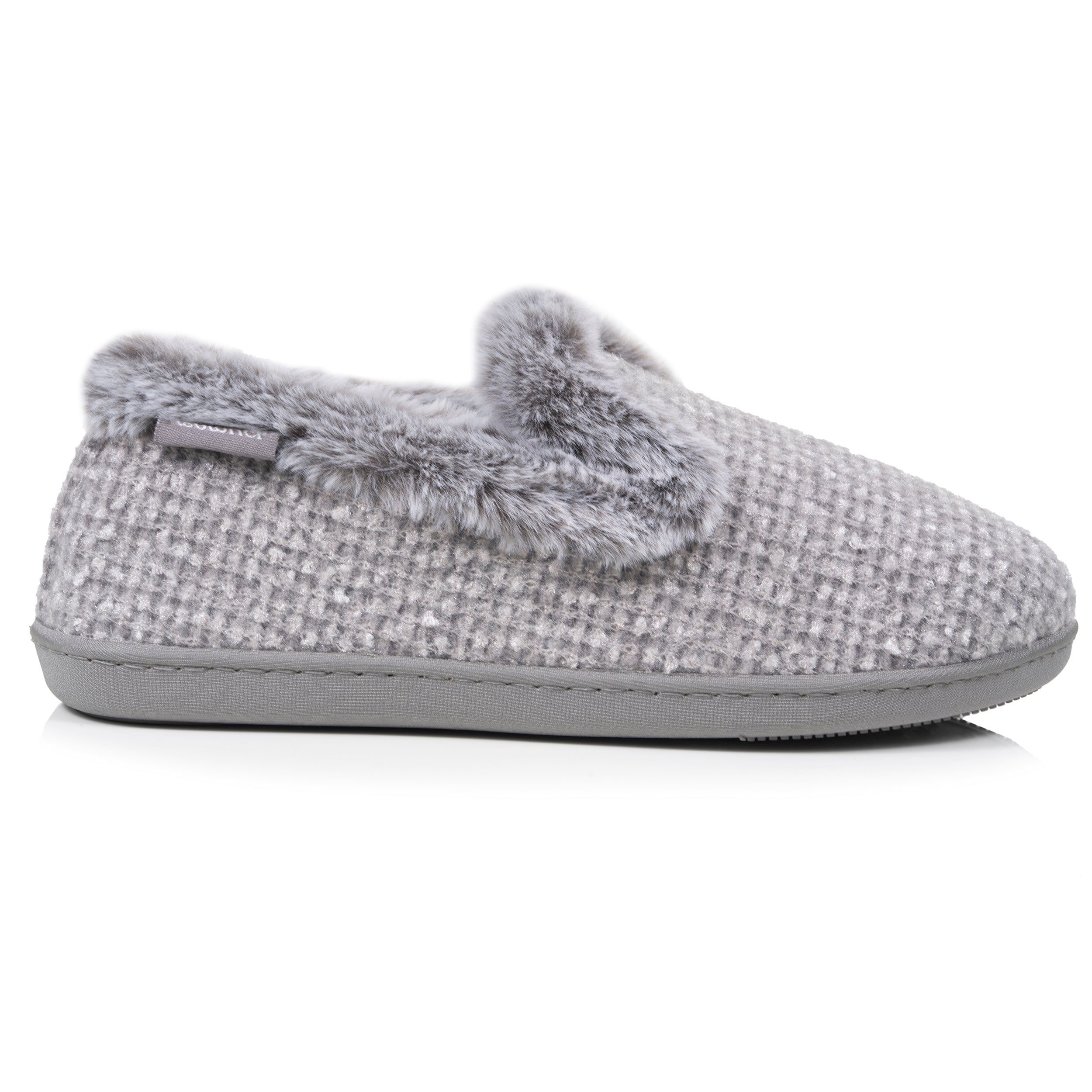 isotoner-chaussons-charentaises-femme-relief-gris image 8