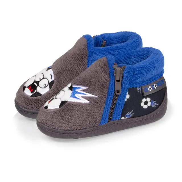 isotoner-chaussons-bottillons-zip-b-b-foot-gris image 1