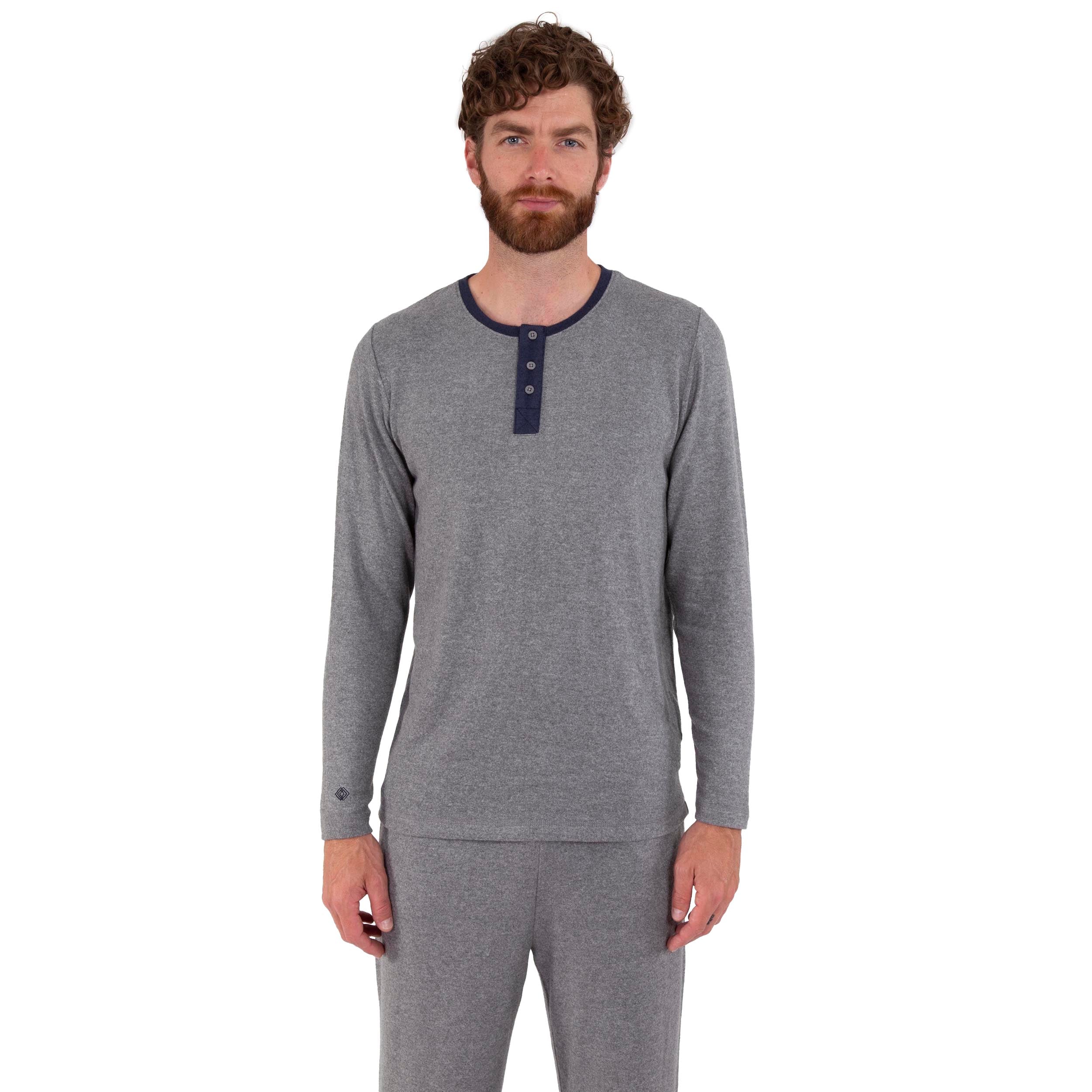 isotoner-t-shirt-manches-longues-homme-gris-chin-ecovero image 8