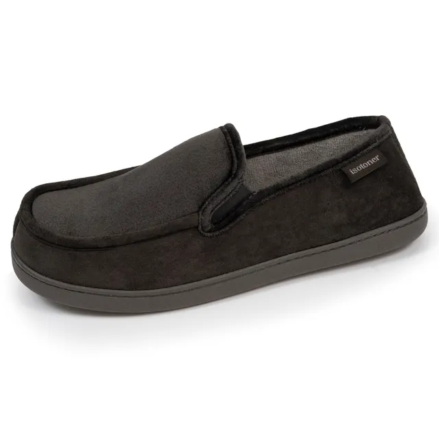 isotoner-chaussons-mocassins-homme-gris-beige-m-moire-de-forme image 1