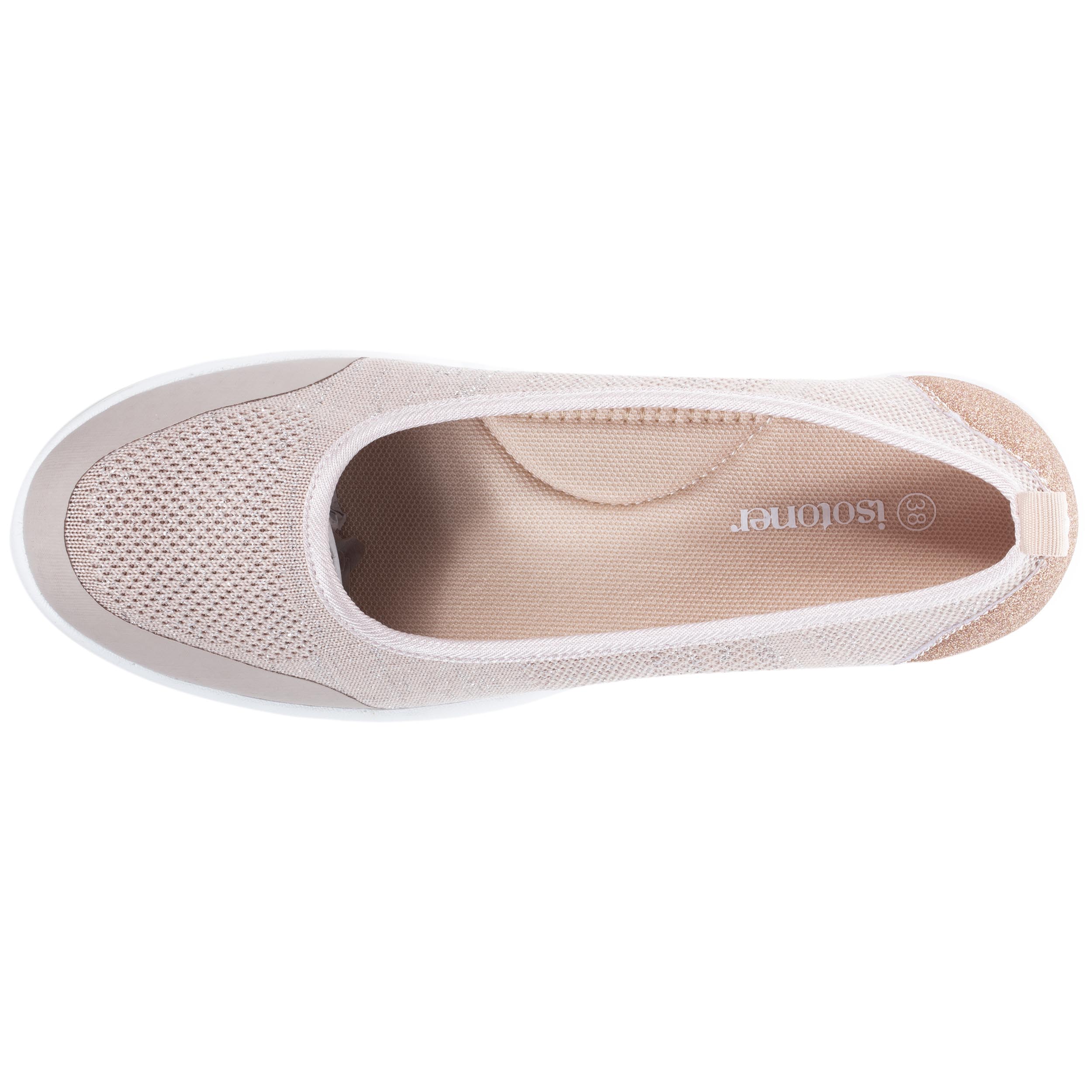 isotoner-ballerines-femme-slip-on-rose-poudr-everywear-m-moire-de-forme image 3