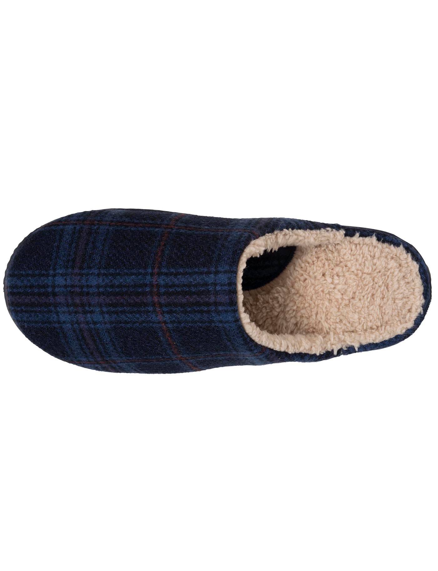 isotoner-chaussons-mules-homme-tartan-bleus-vo-te-plantaire image 7