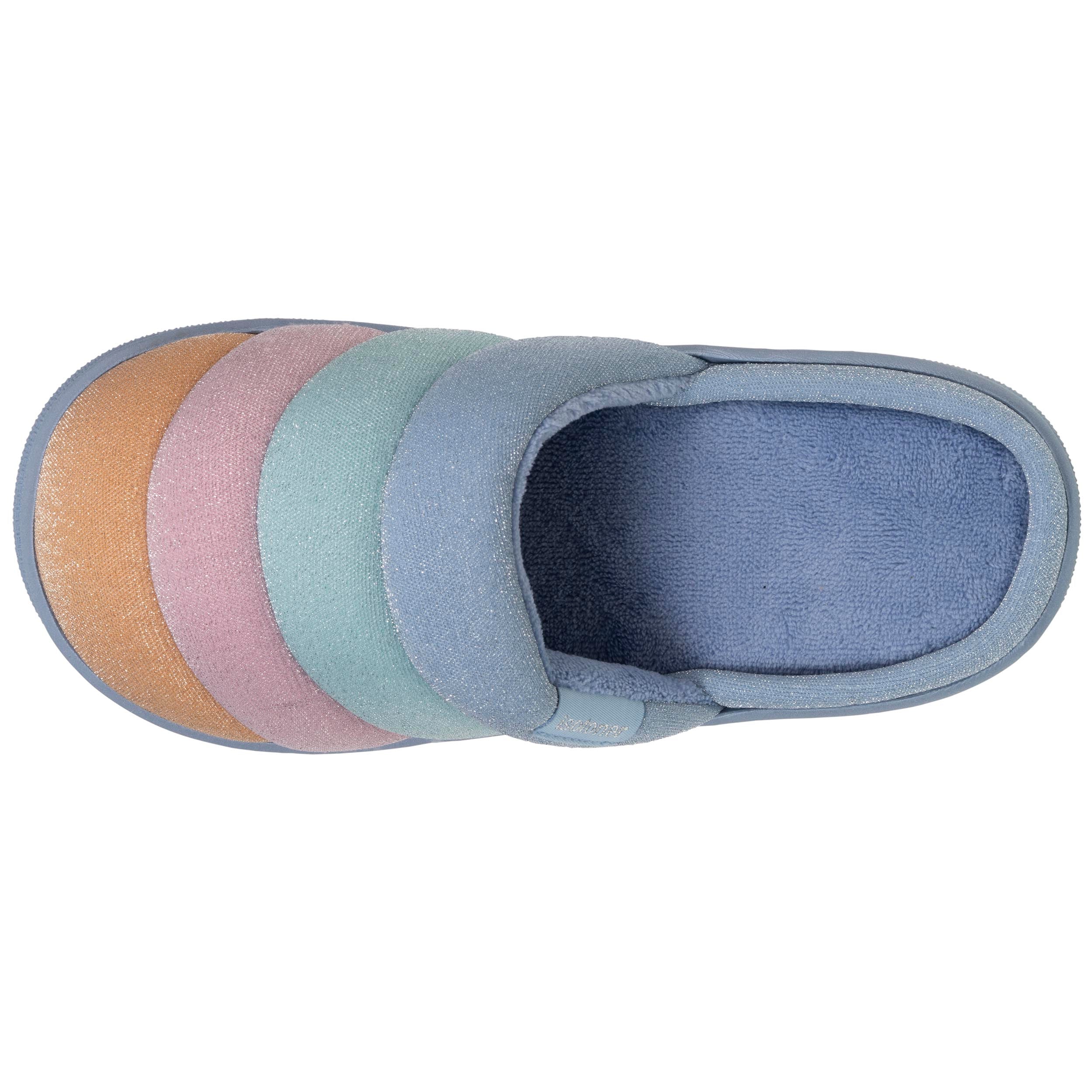 isotoner-chaussons-mules-femme-bloup-arc-en-ciel image 3