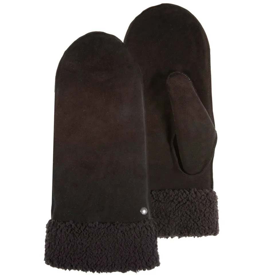 isotoner-moufles-femme-cuir-noir-imitation-fourrure image 1