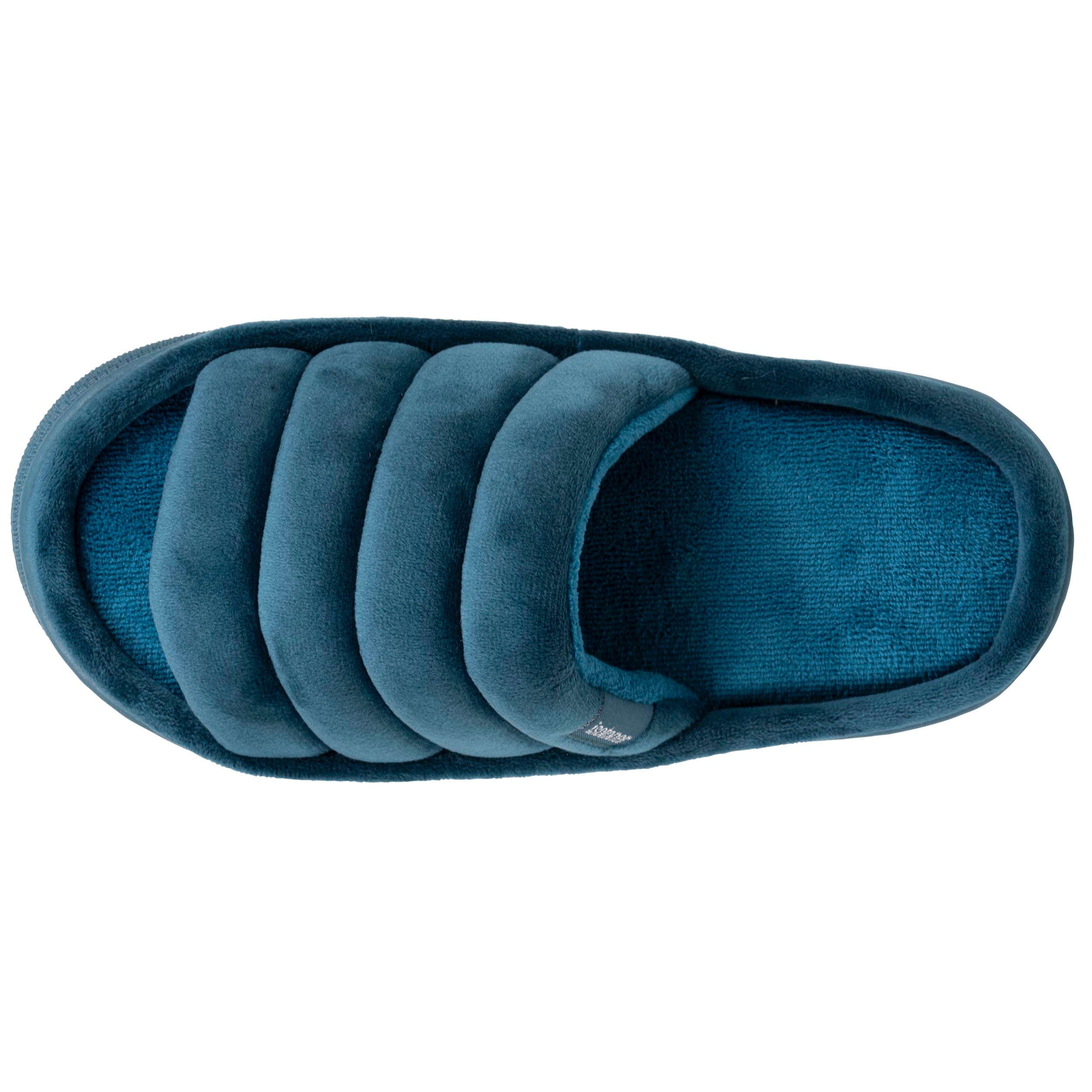 isotoner-bloup-chaussons-sandales-femme-bleu-canard-velours image 2