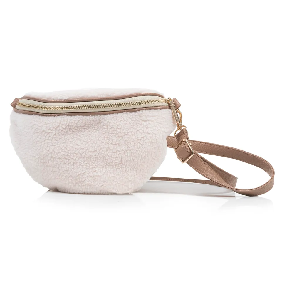 isotoner-sac-banane-sherpa-beige-femme image 1