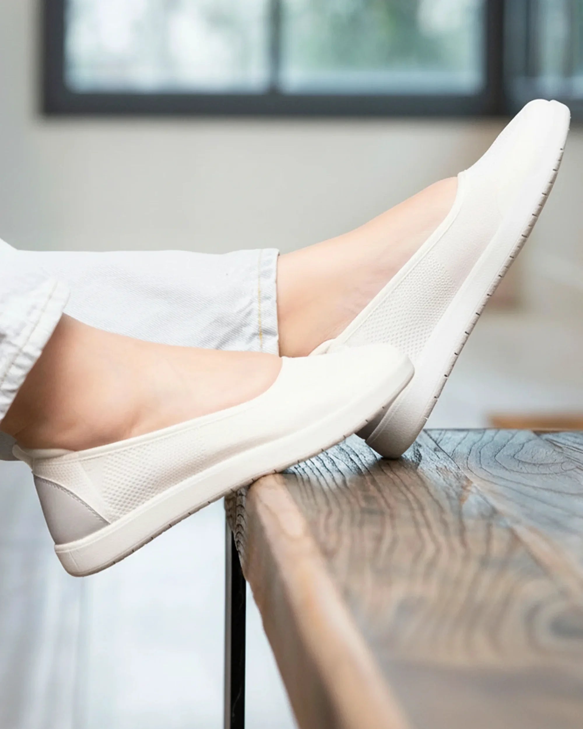 isotoner-ballerines-femme-slip-on-blanc-everywear image 2