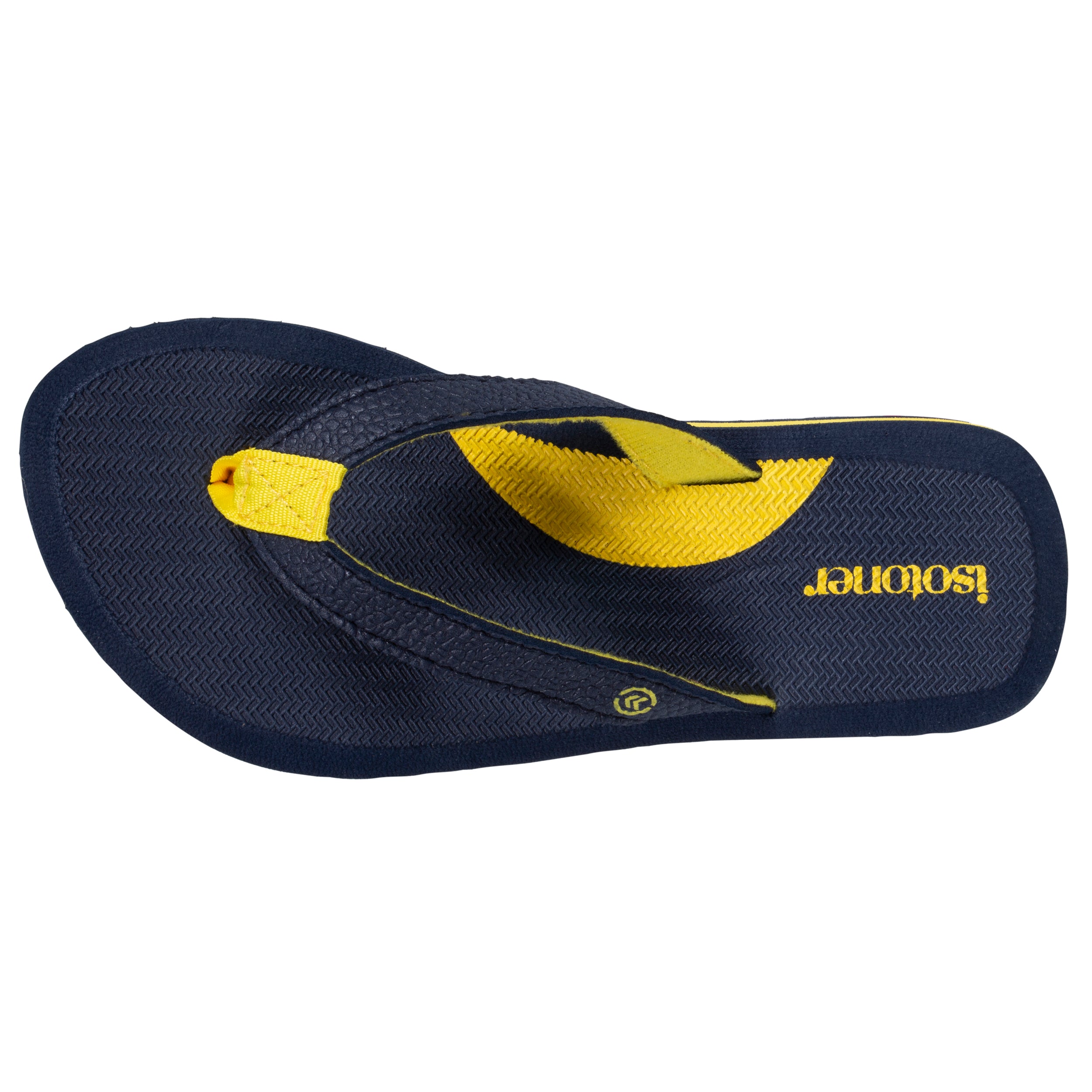 isotoner-tongs-enfant-confort-marine-jaune-yoga image 2