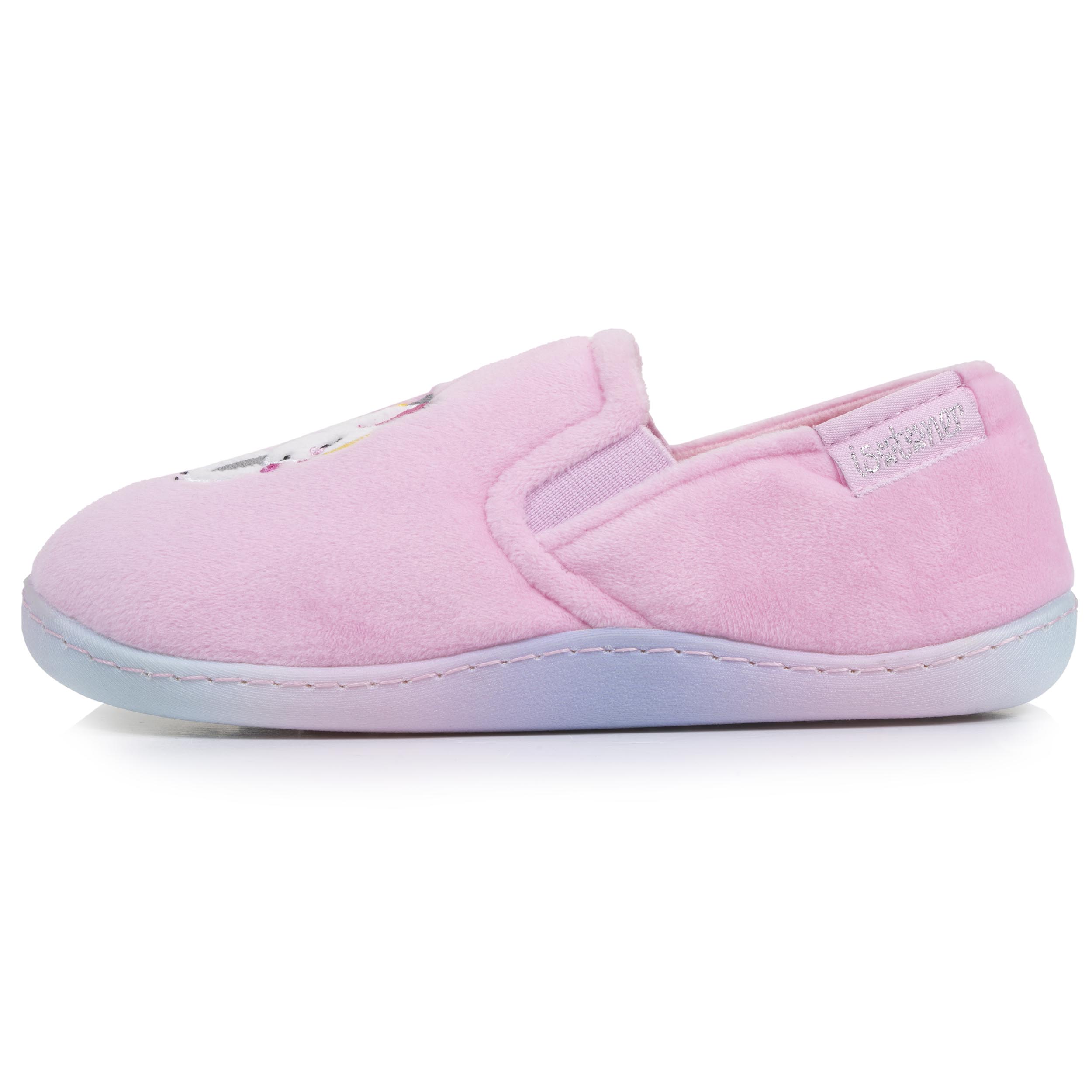isotoner-chaussons-mocassins-enfant-rose-licorne image 3