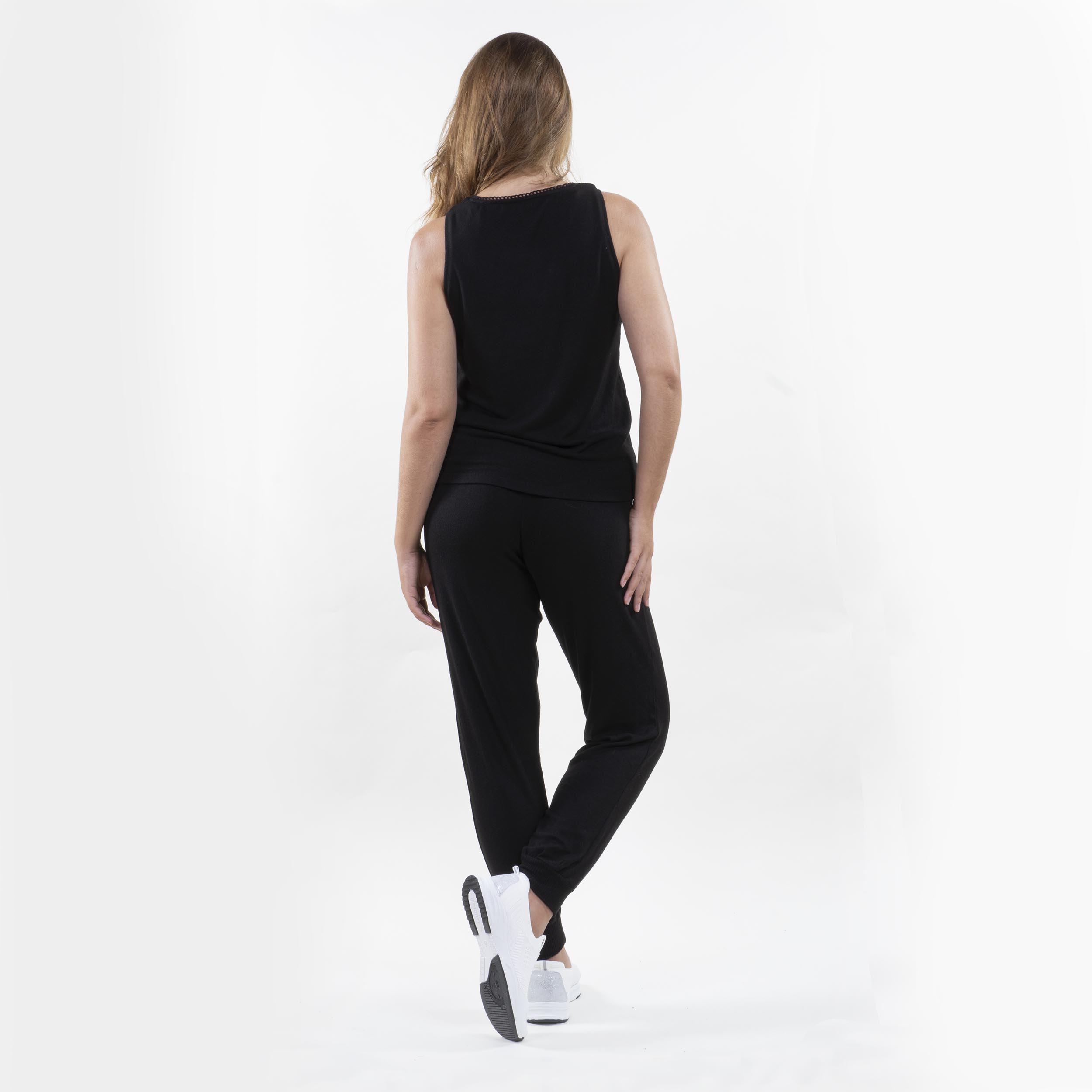 isotoner-pantalon-jogger-femme-noir-viscose-ecovero image 4