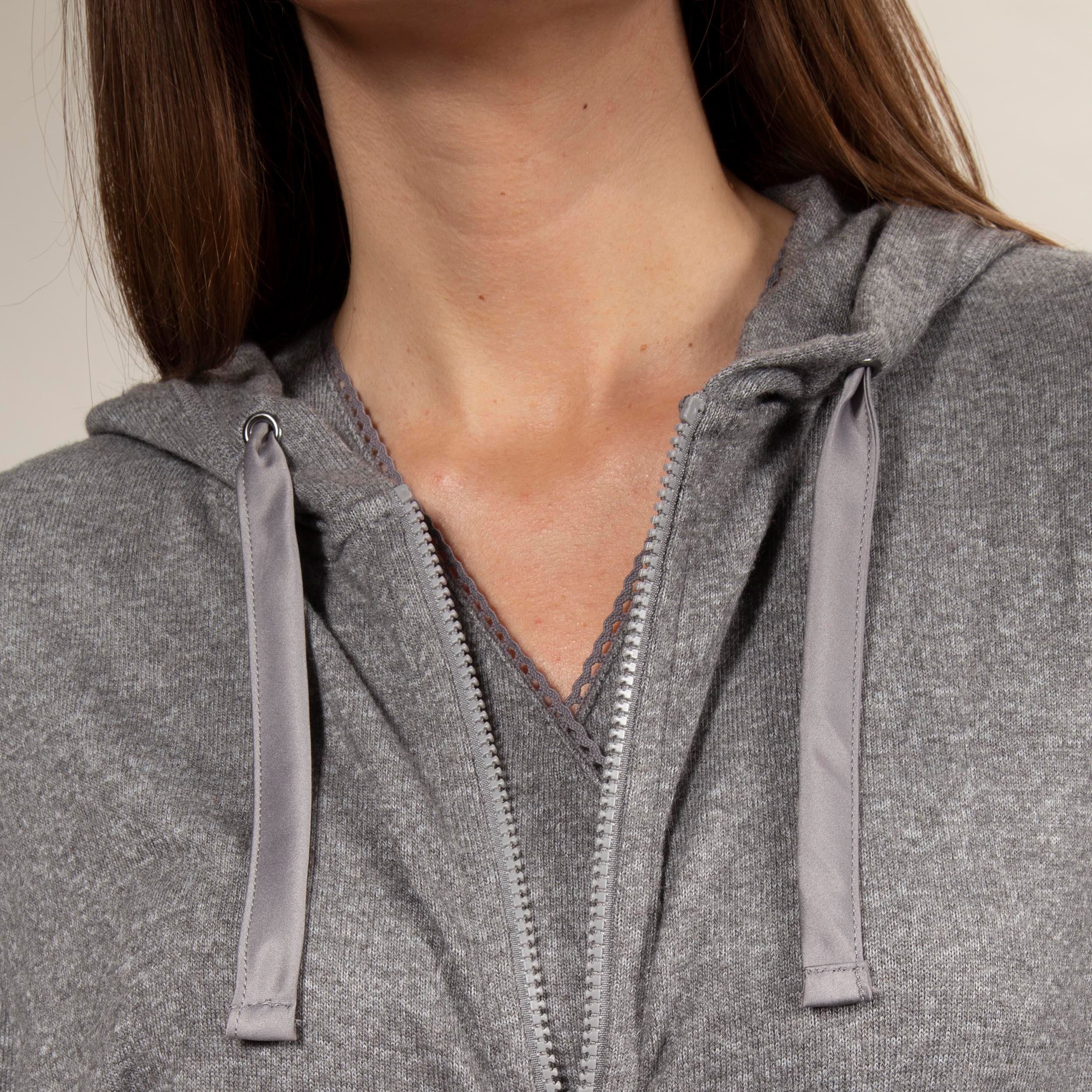 isotoner-sweat-shirt-capuche-femme-gris-chin image 2