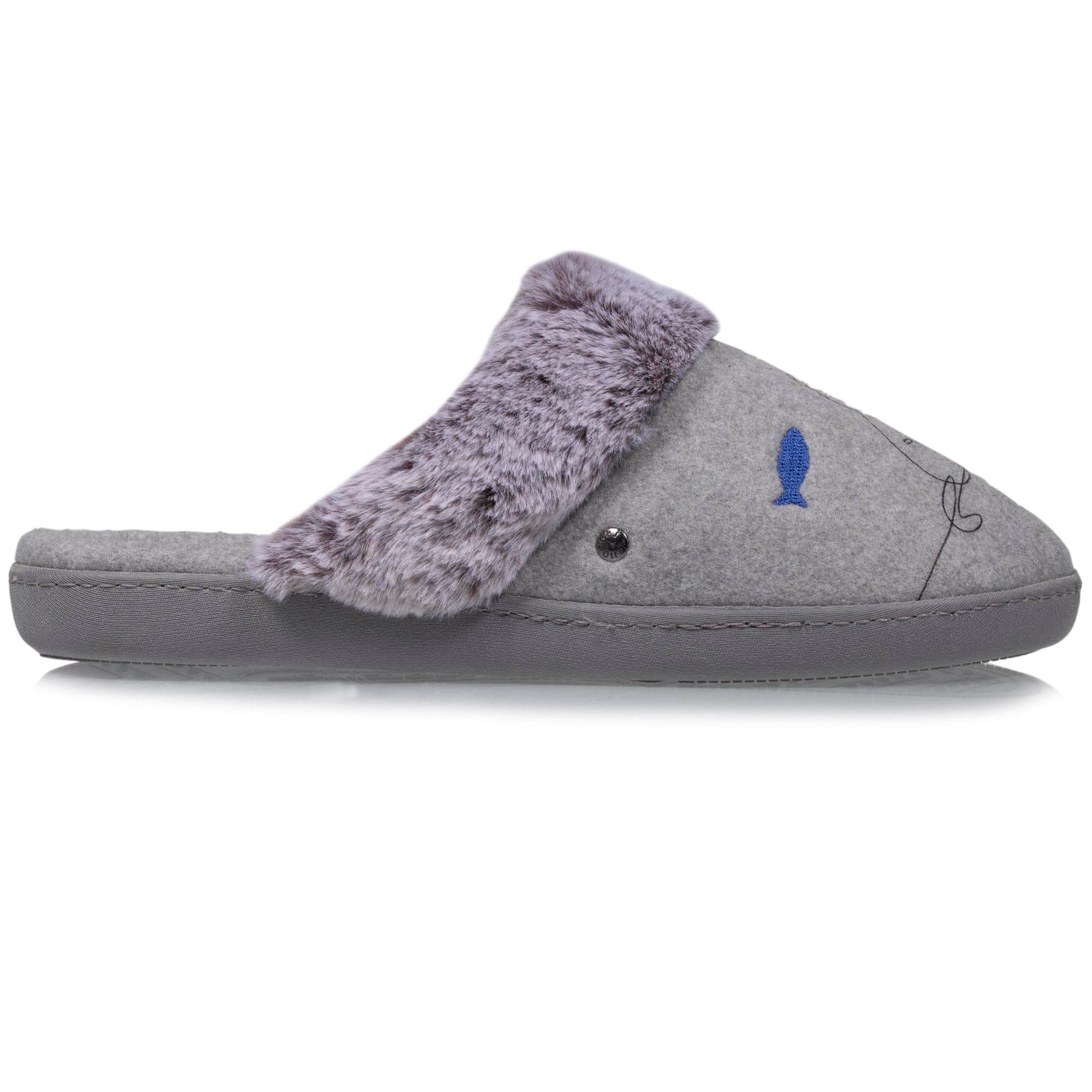 isotoner-chaussons-mules-femme-gris-chat-fantaisie image 8
