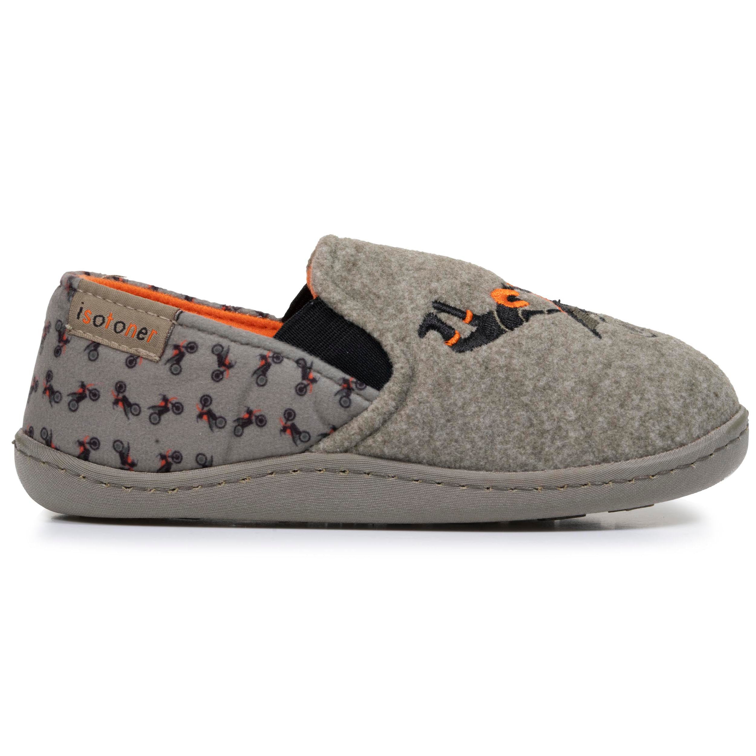isotoner-chaussons-mocassins-enfant-moto-kaki-chin image 8