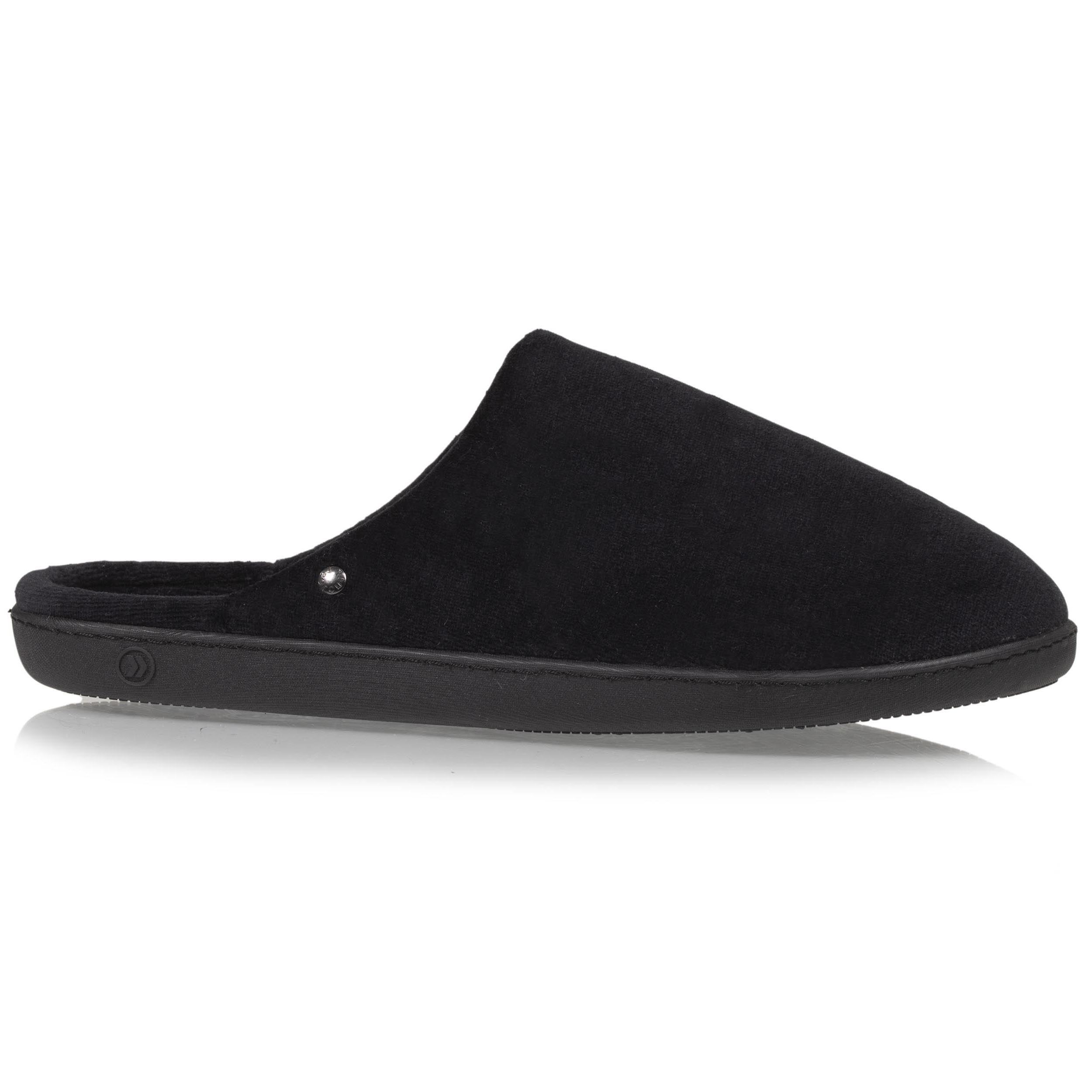 isotoner-chaussons-mules-homme-noir-chevrons-coton-bio image 8