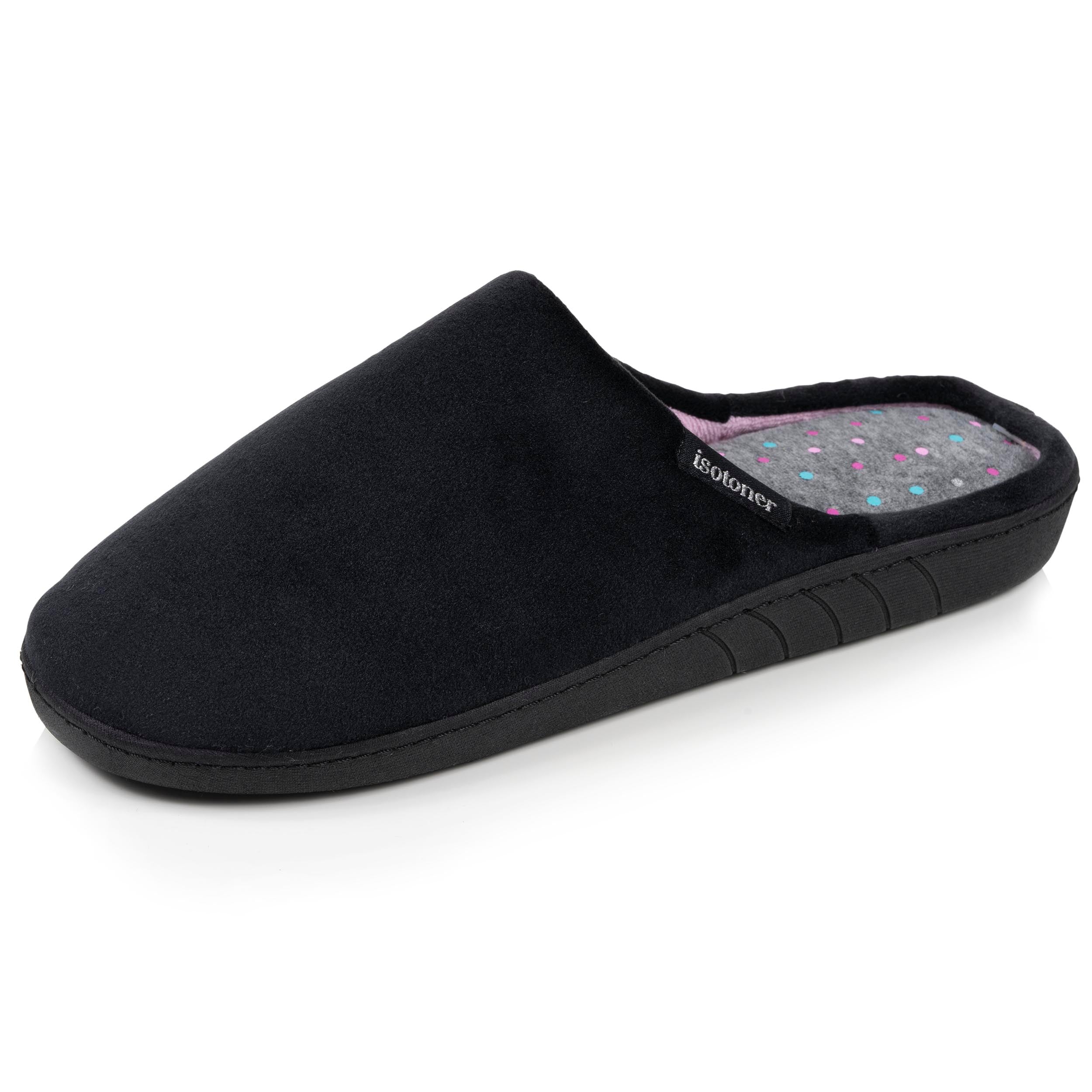 isotoner-mules-femme-ergonomiques-noir-microvelours image 1